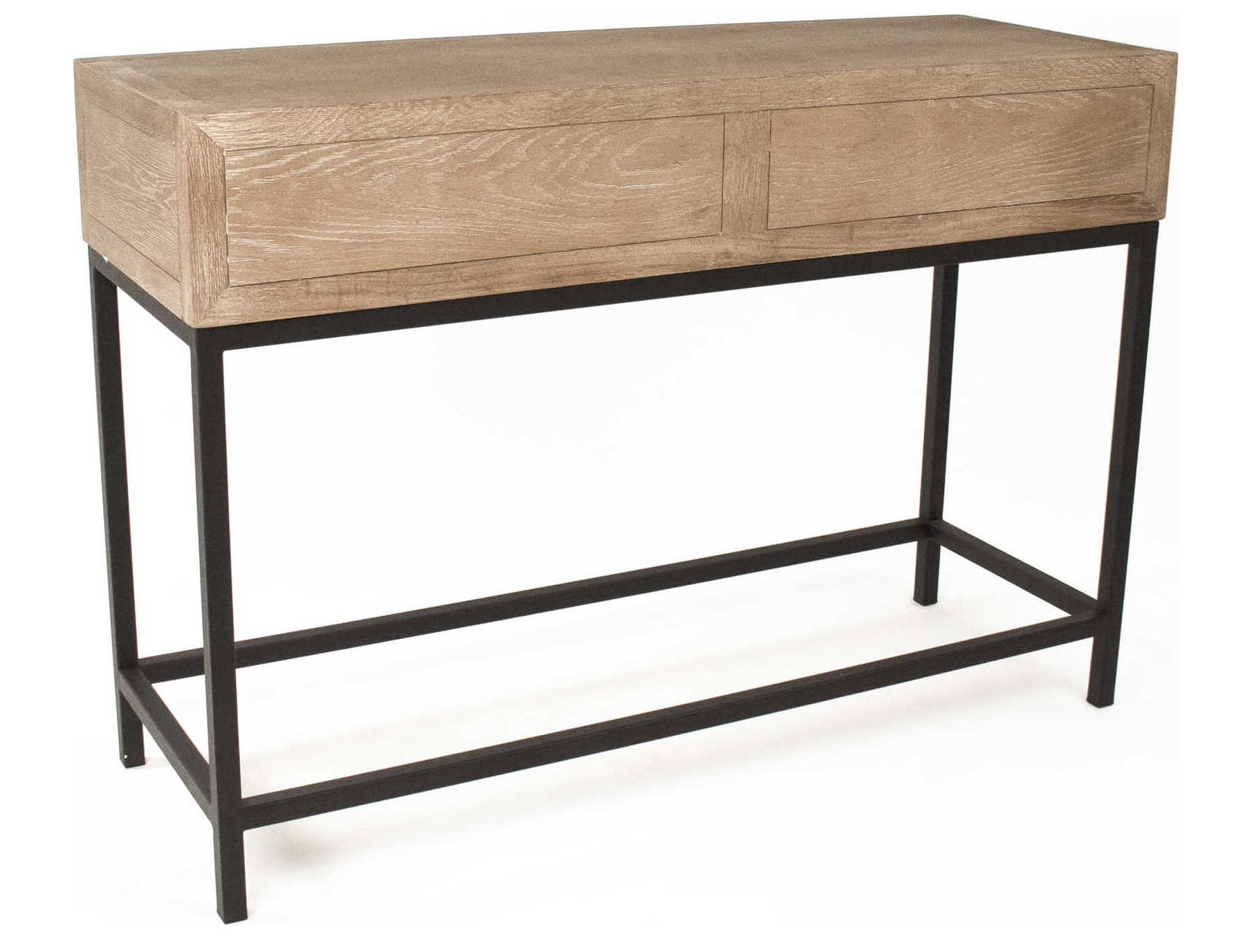 Zentique Finneas Rectangular Wood Limed Grey Oak Console Table