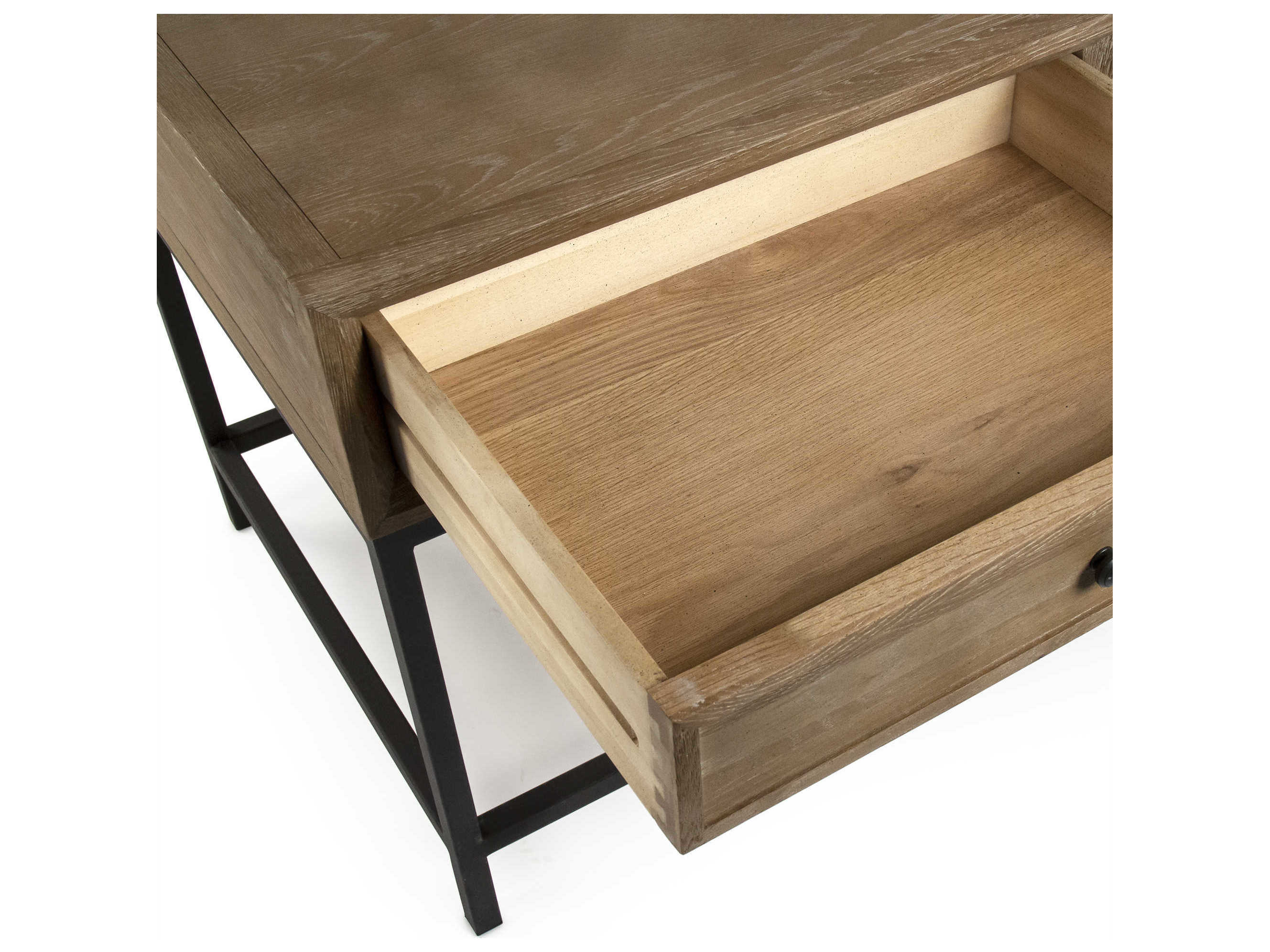 Zentique Finneas Square Wood Limed Grey Oak End Table