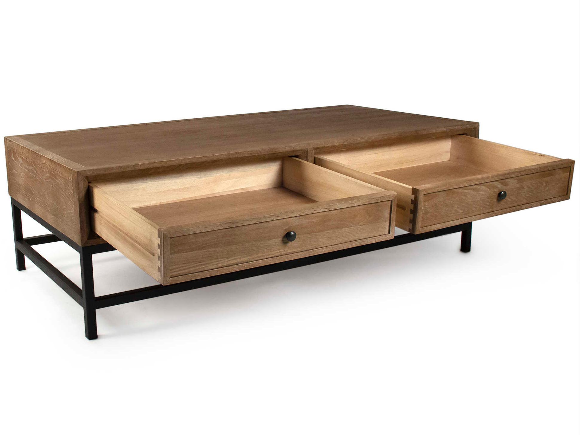 Zentique Finneas Rectangular Wood Limed Grey Oak Coffee Table