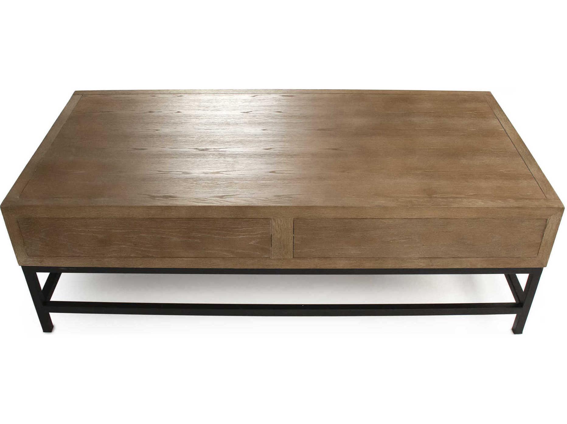 Zentique Finneas Rectangular Wood Limed Grey Oak Coffee Table