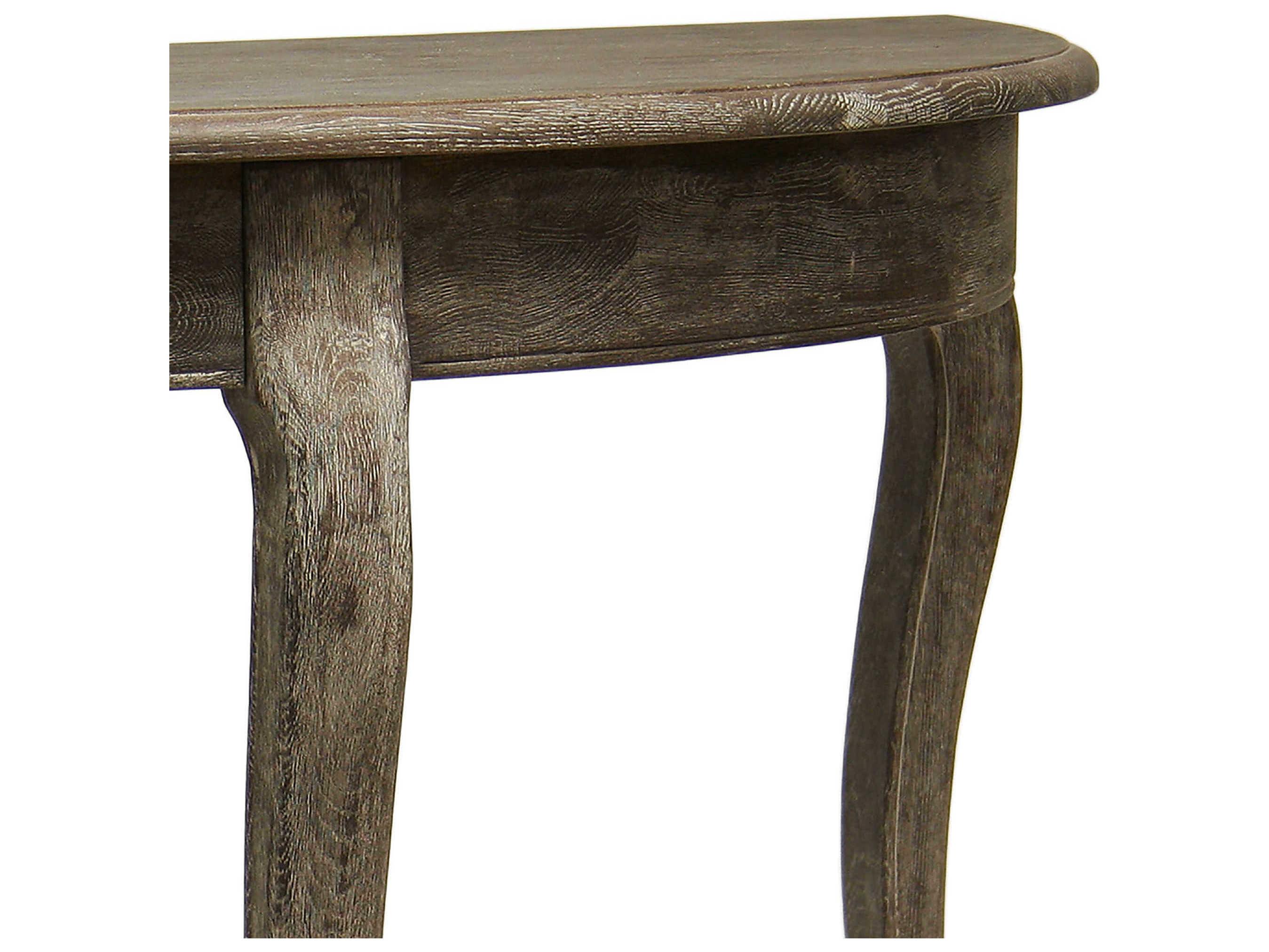 Zentique Maison Demilune Wood Limed Charcoal Console Table