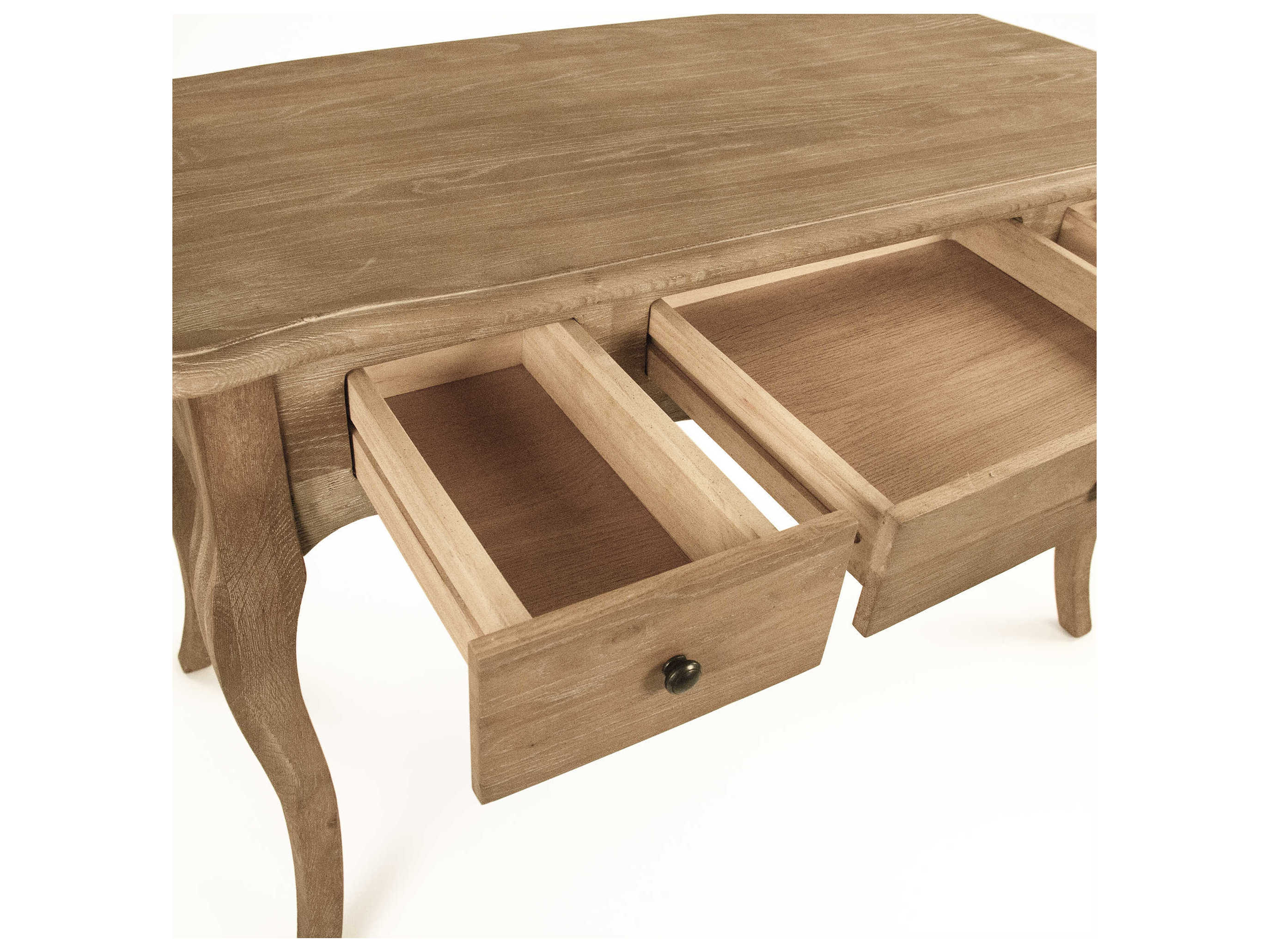 Zentique Limed Grey Oak Wood Secretary Desk