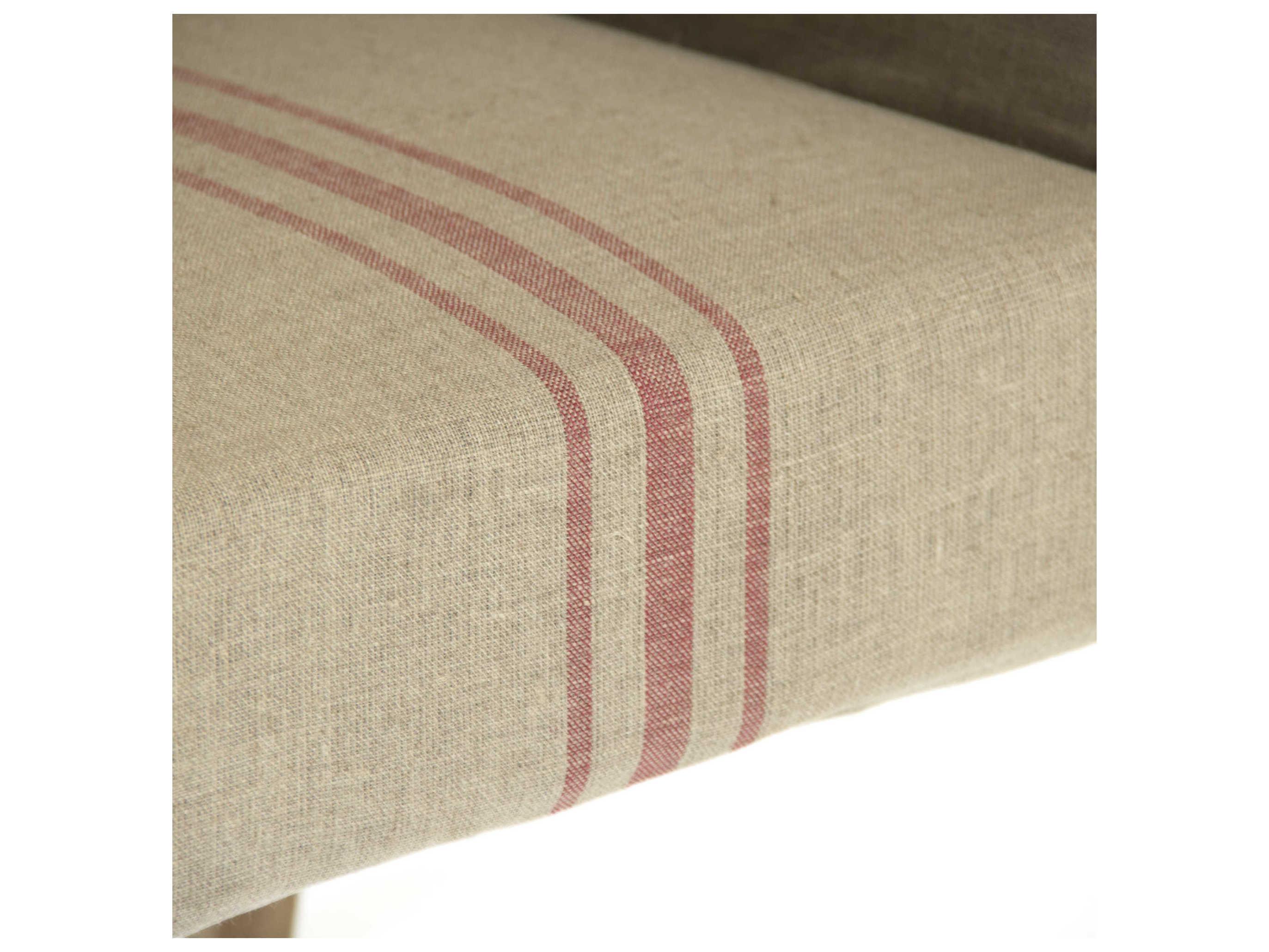 Zentique Avignon Oak Wood Beige Upholstered Arm Dining Chair