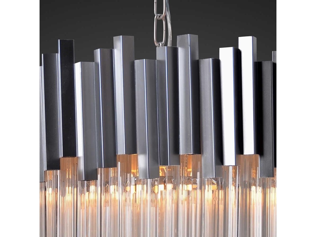 Zentique 4-Light Matte Silver Crystal Glass Chandelier