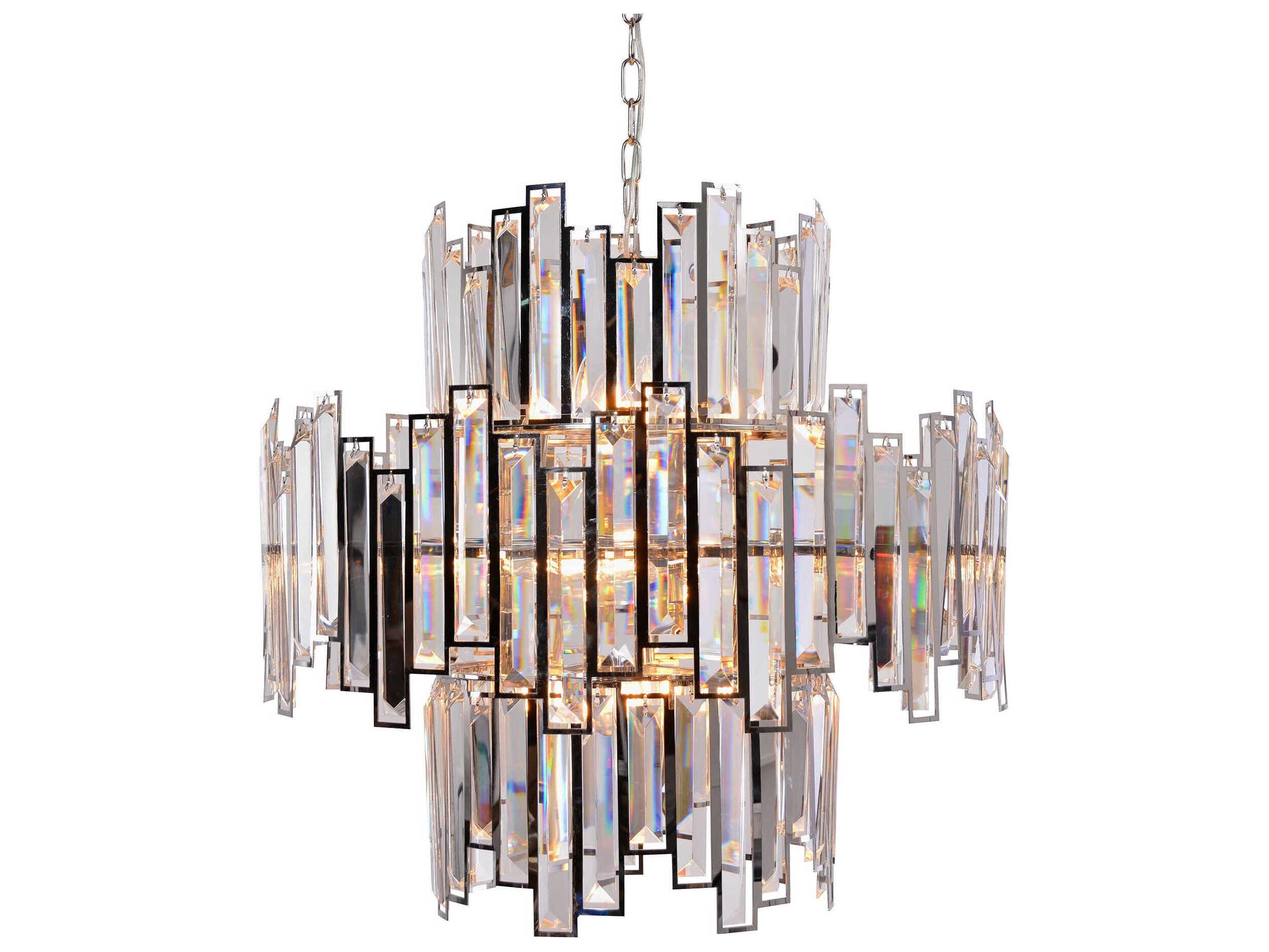 Zentique Abstract 14-Light Chrome Stainless Steel Crystal Chandelier