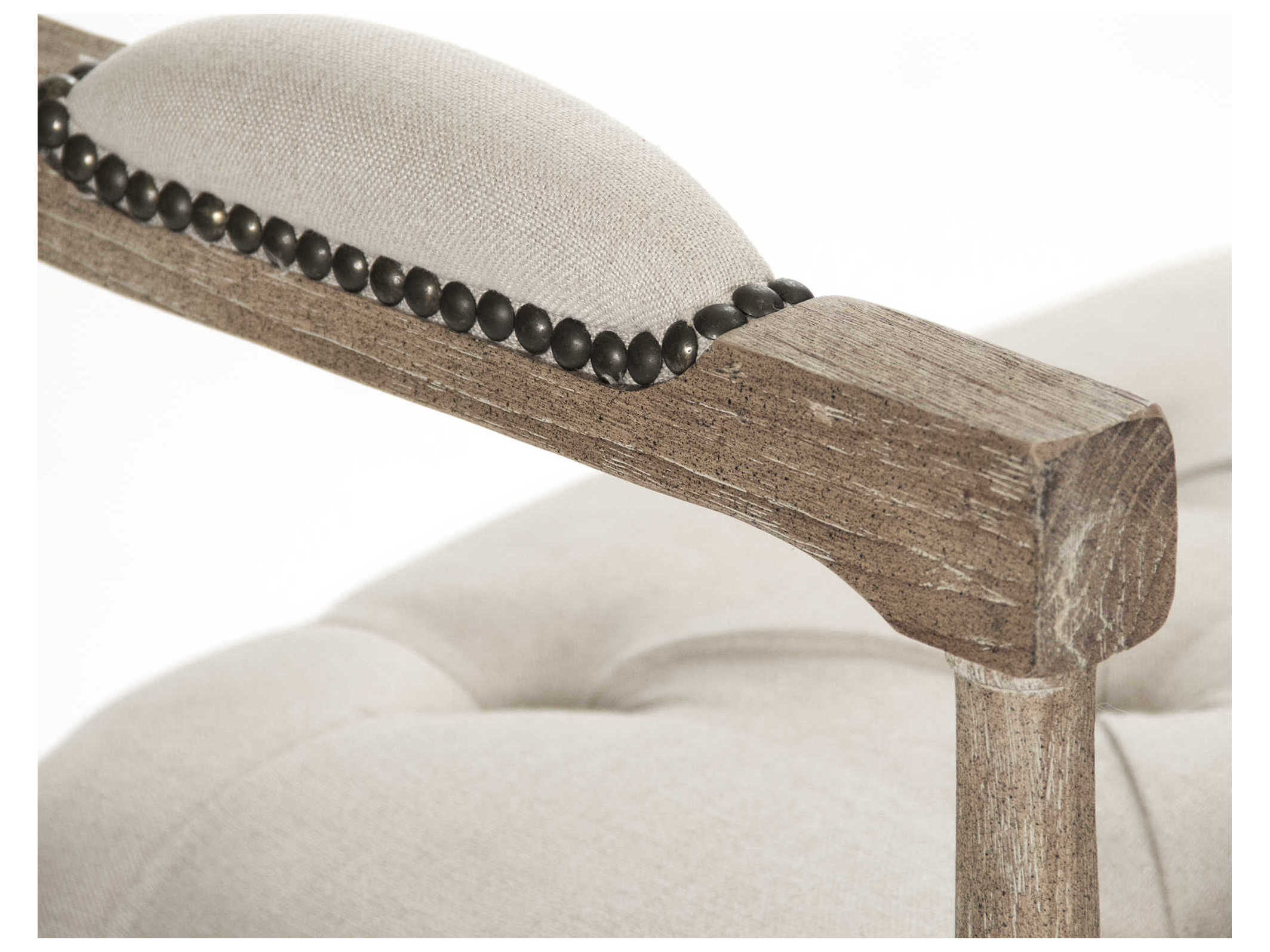 Zentique Natural Linen Cream Upholstered Accent Bench