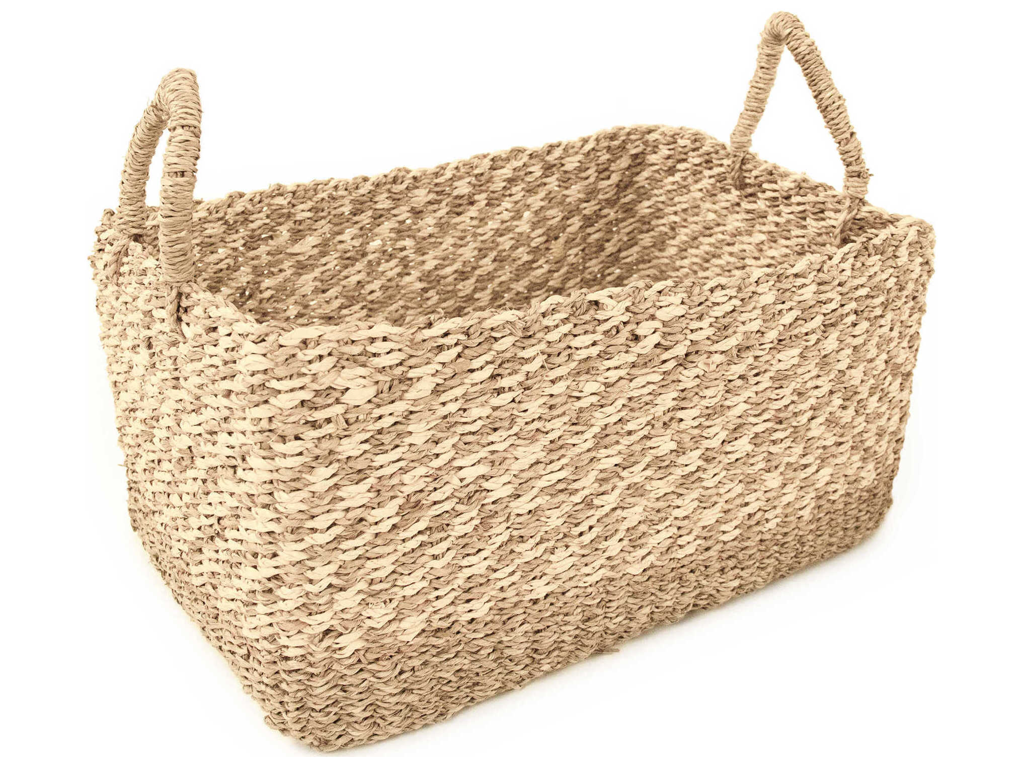Zentique Woven Beige Brown Storage Bin Large
