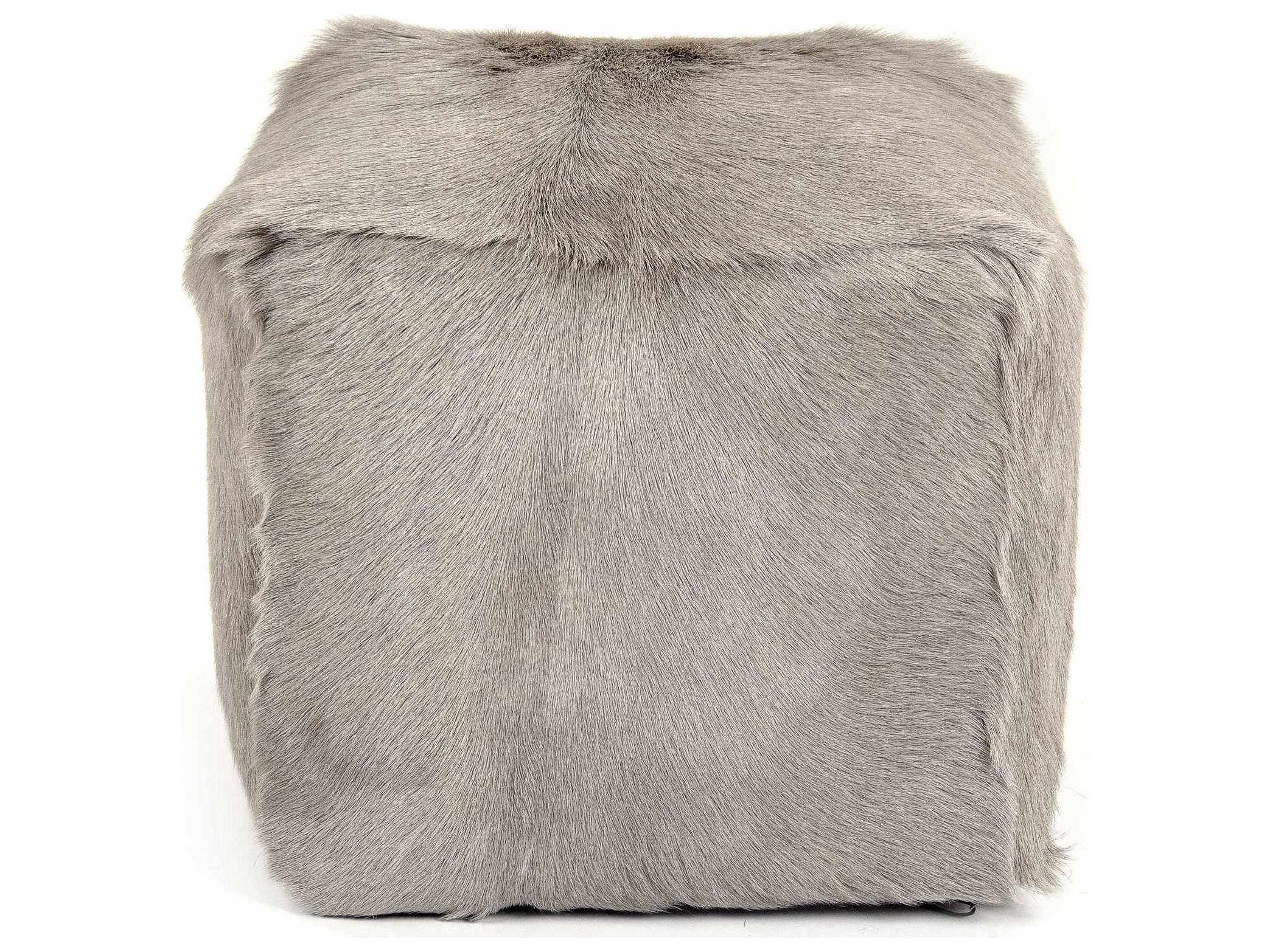 Zentique Light Grey Fur Ottoman