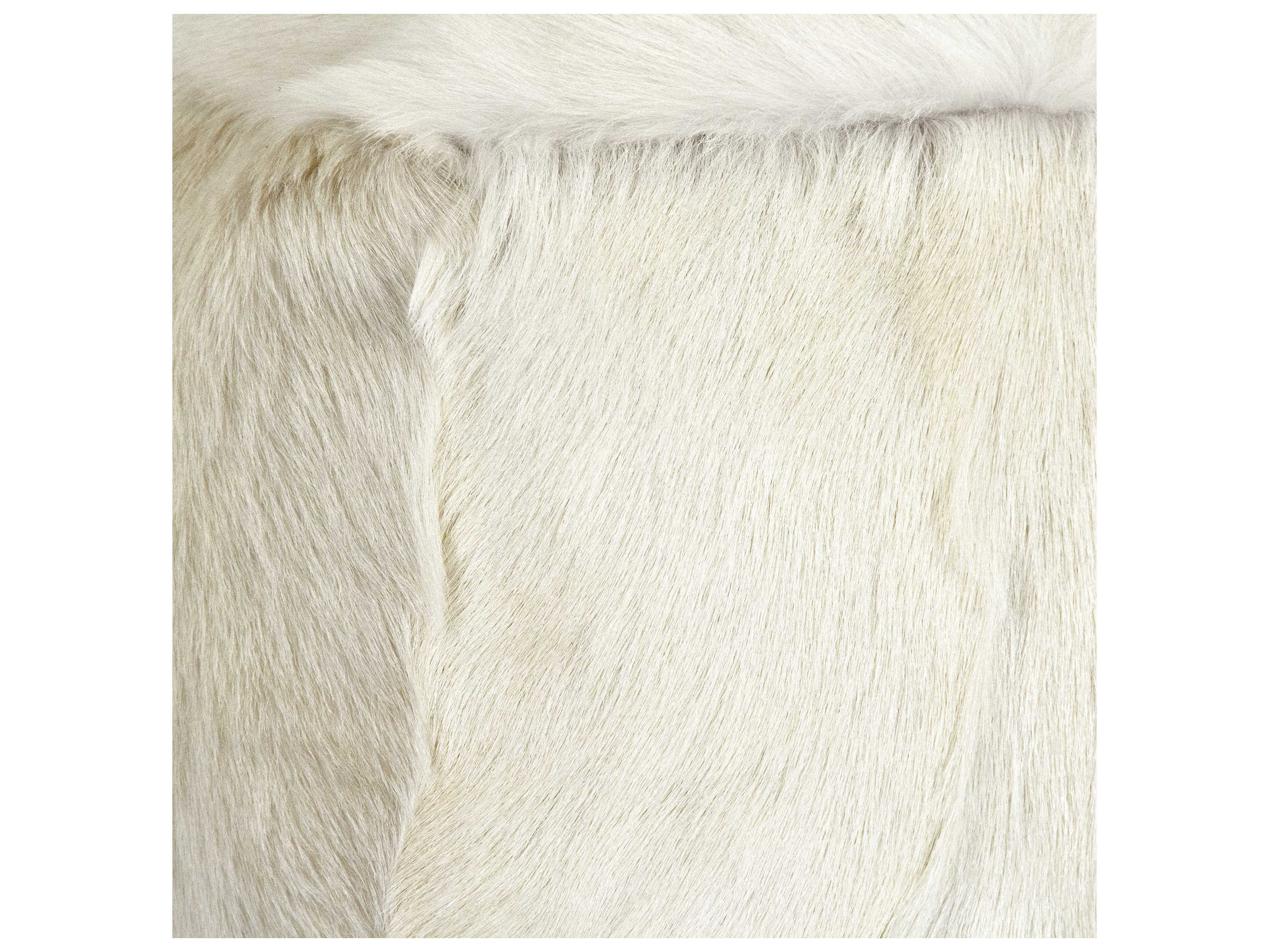 Zentique White Fur Ottoman