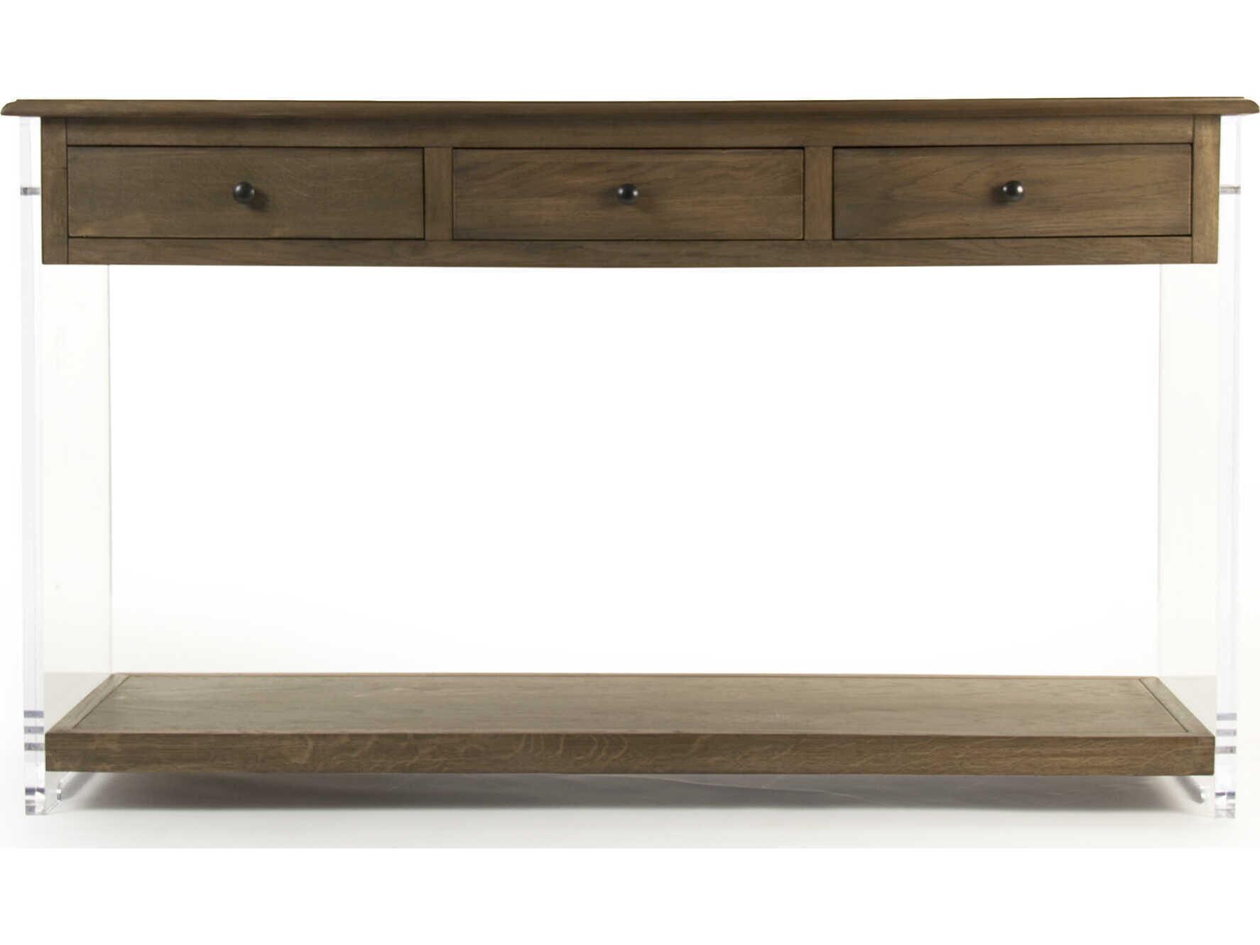 Zentique Talon Rectangular Wood Natural Dry clear Console Table