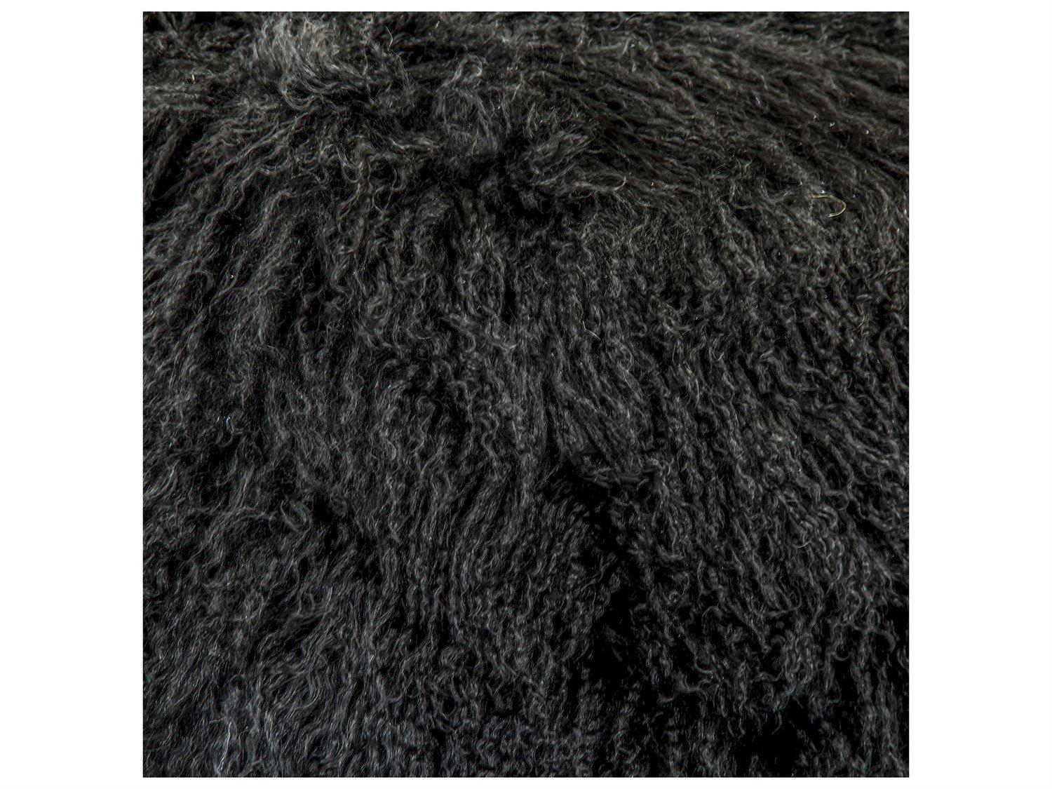 Zentique Black Fur Ottoman
