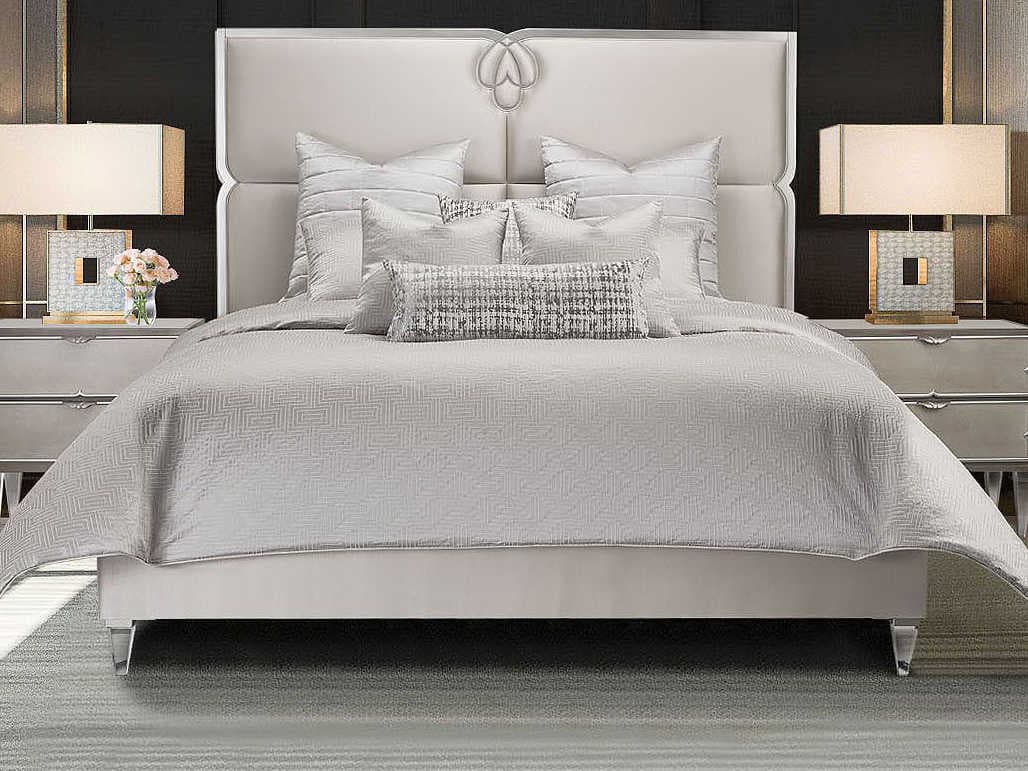 Michael Amini Bedding Casey 9-Piece Queen Comforter Set - Platinum