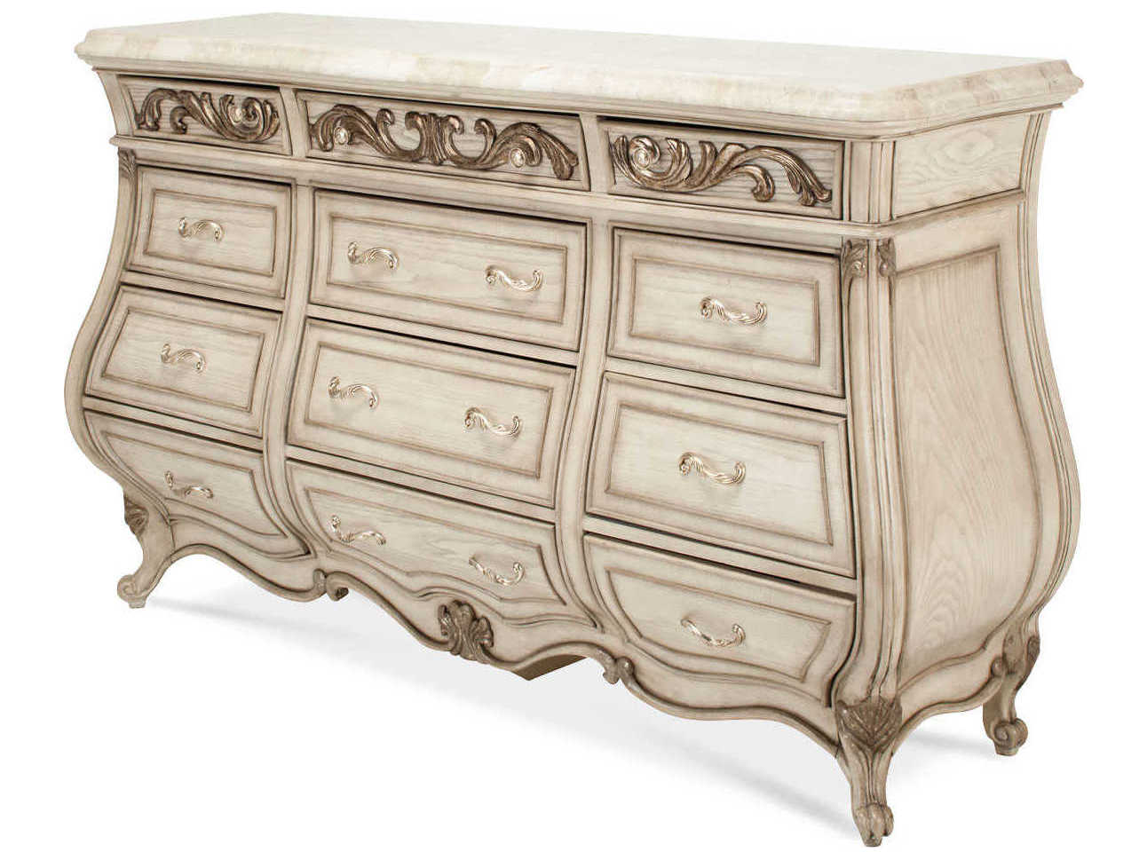 Michael Amini Platine De Royale 12-Drawers Beige Dresser