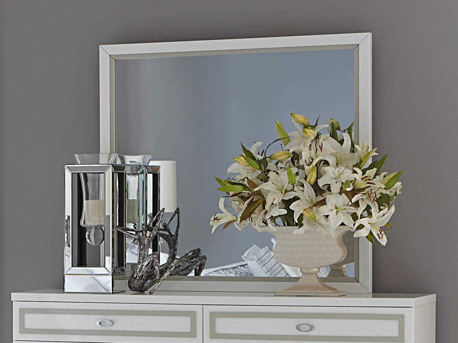Michael Amini Sky Tower White Cloud Rectangular Dresser Mirror