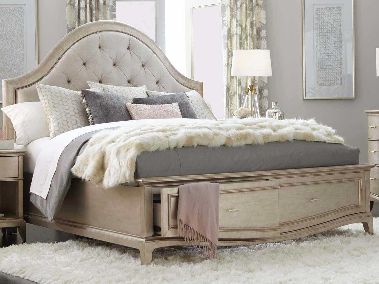 A.R.T. Furniture Starlite Peri Silver Parrawood Upholstered Queen Panel Bed