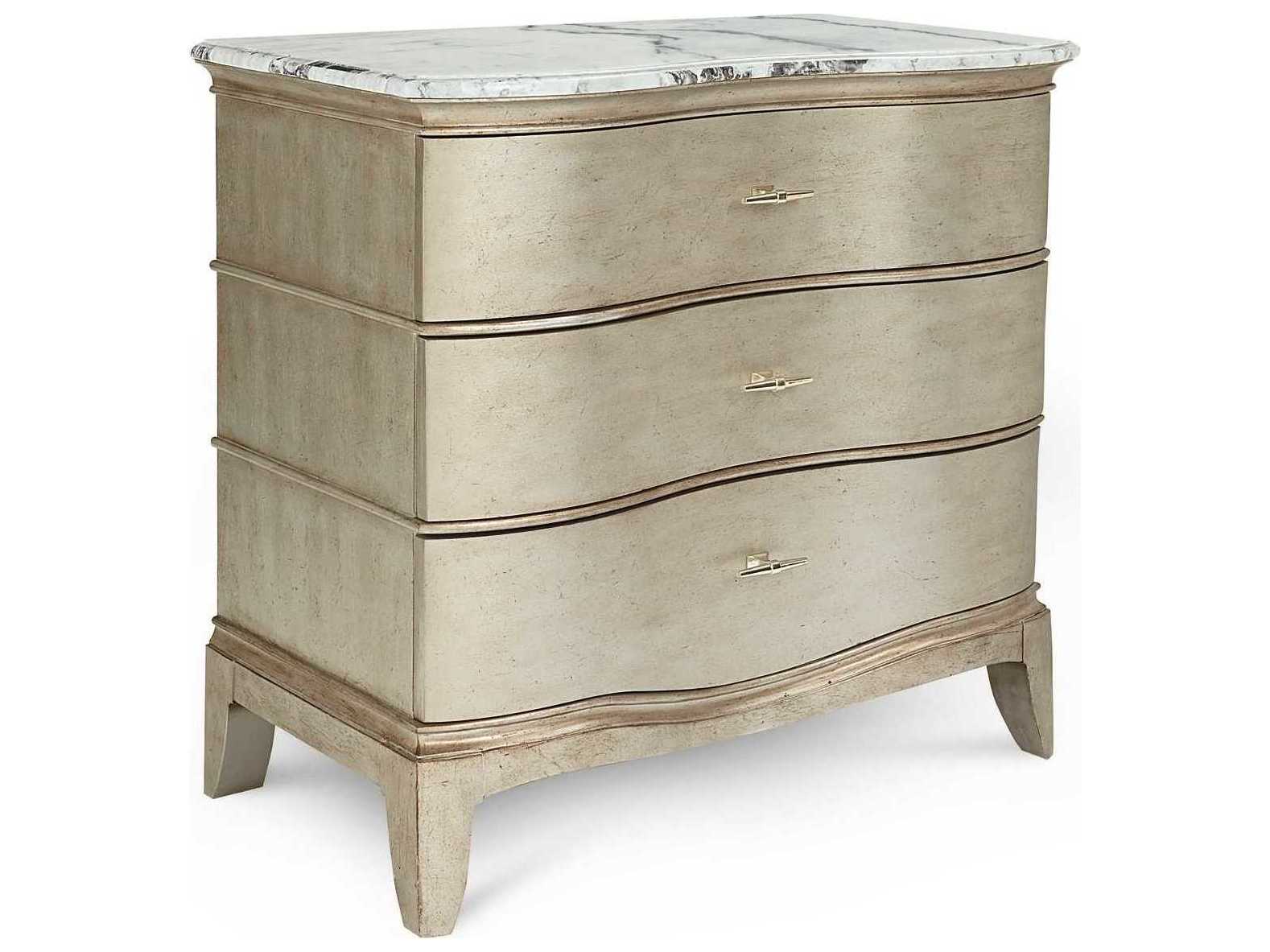 A.R.T. Furniture Starlite 3-Drawers Silver Parrawood Chest Nightstand