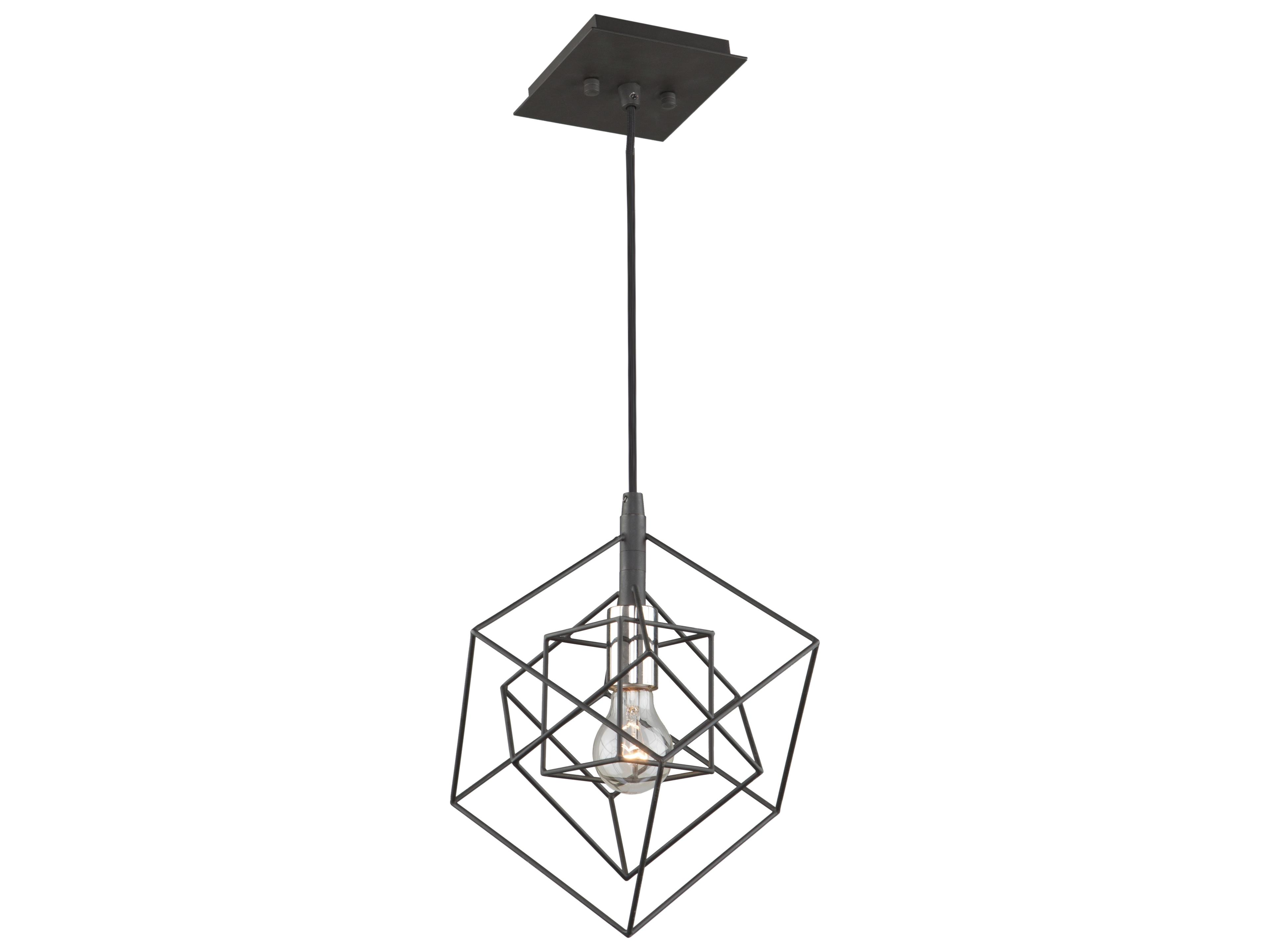 Artcraft Artistry 1-Light Matte Black Polished Nickel Brass LED Geometric Mini Pendant