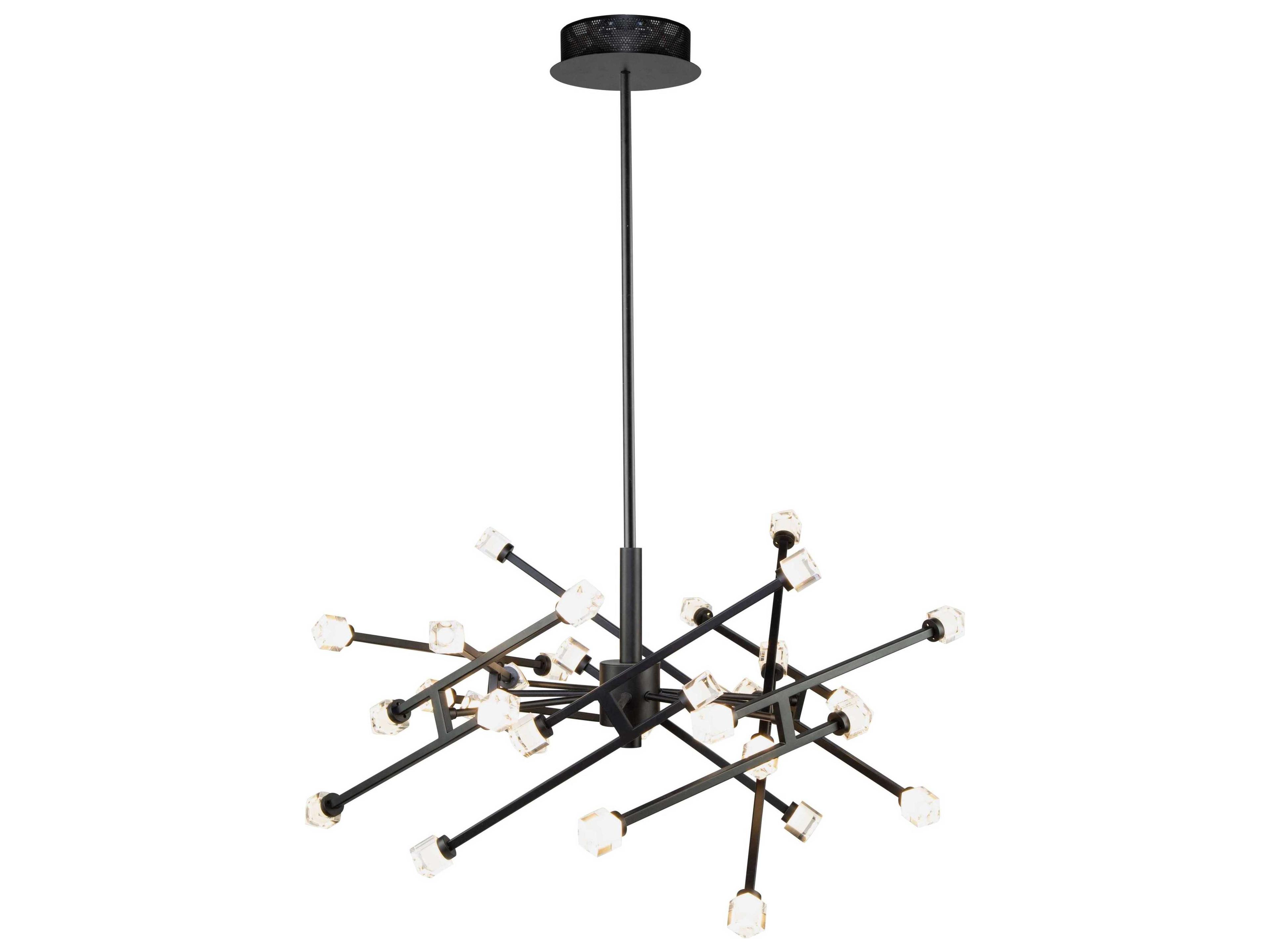 Artcraft Batton 30-Light Black Glass LED Geometric Pendant
