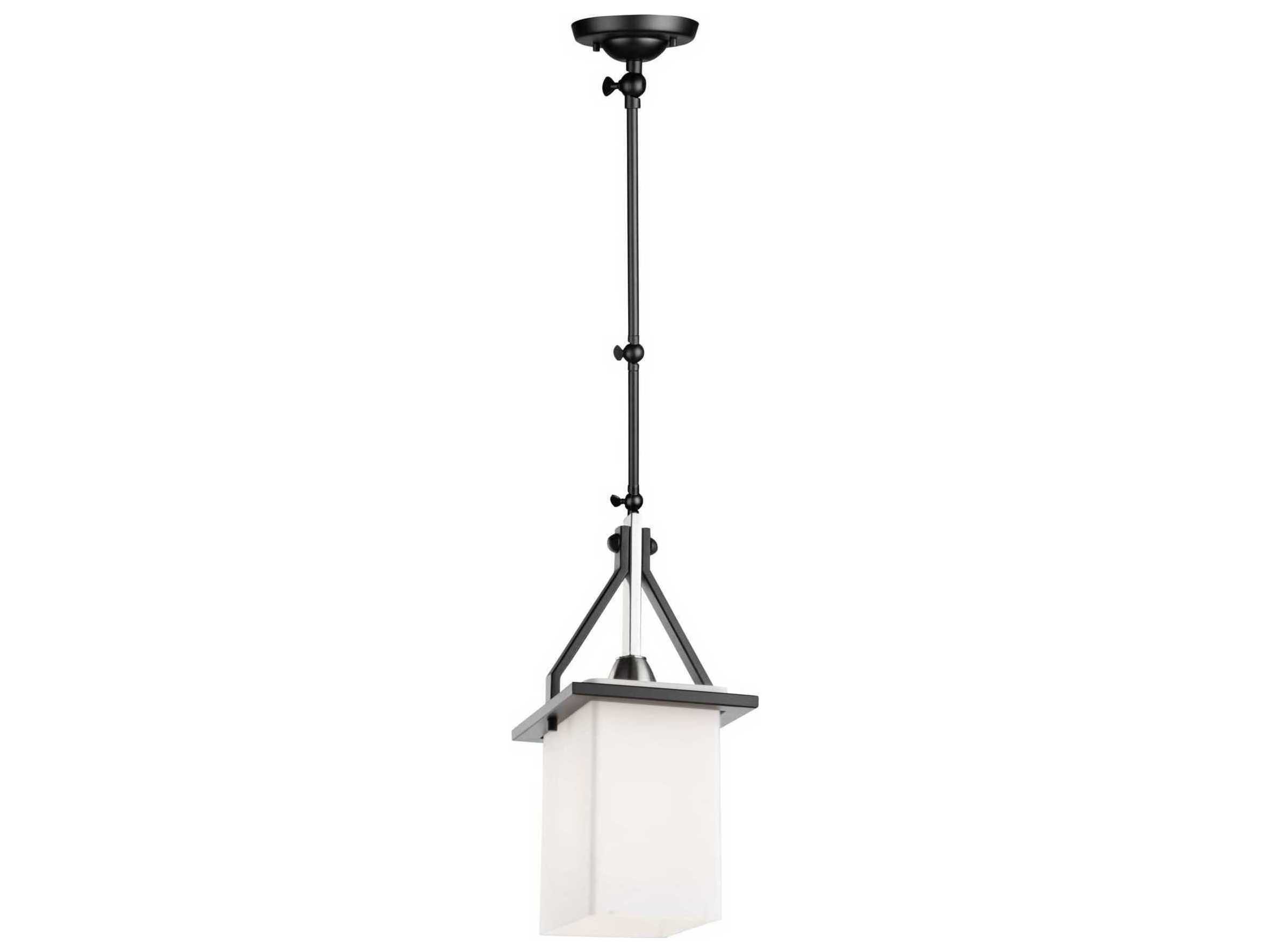 Artcraft Brydon 1-Light Black And Brushed Nickel Glass LED Geometric Mini Pendant