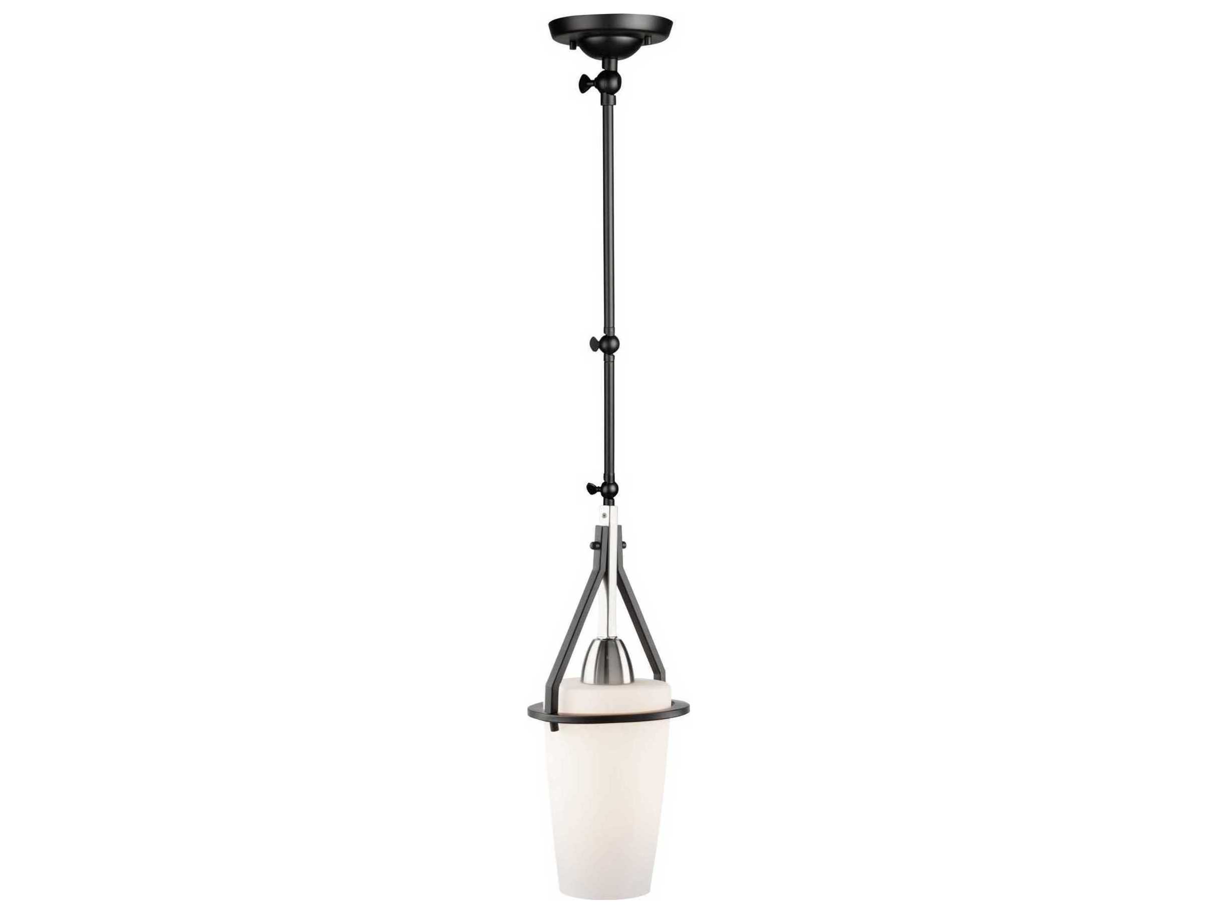 Artcraft Brydon 1-Light Black And Brushed Nickel Glass LED Geometric Mini Pendant