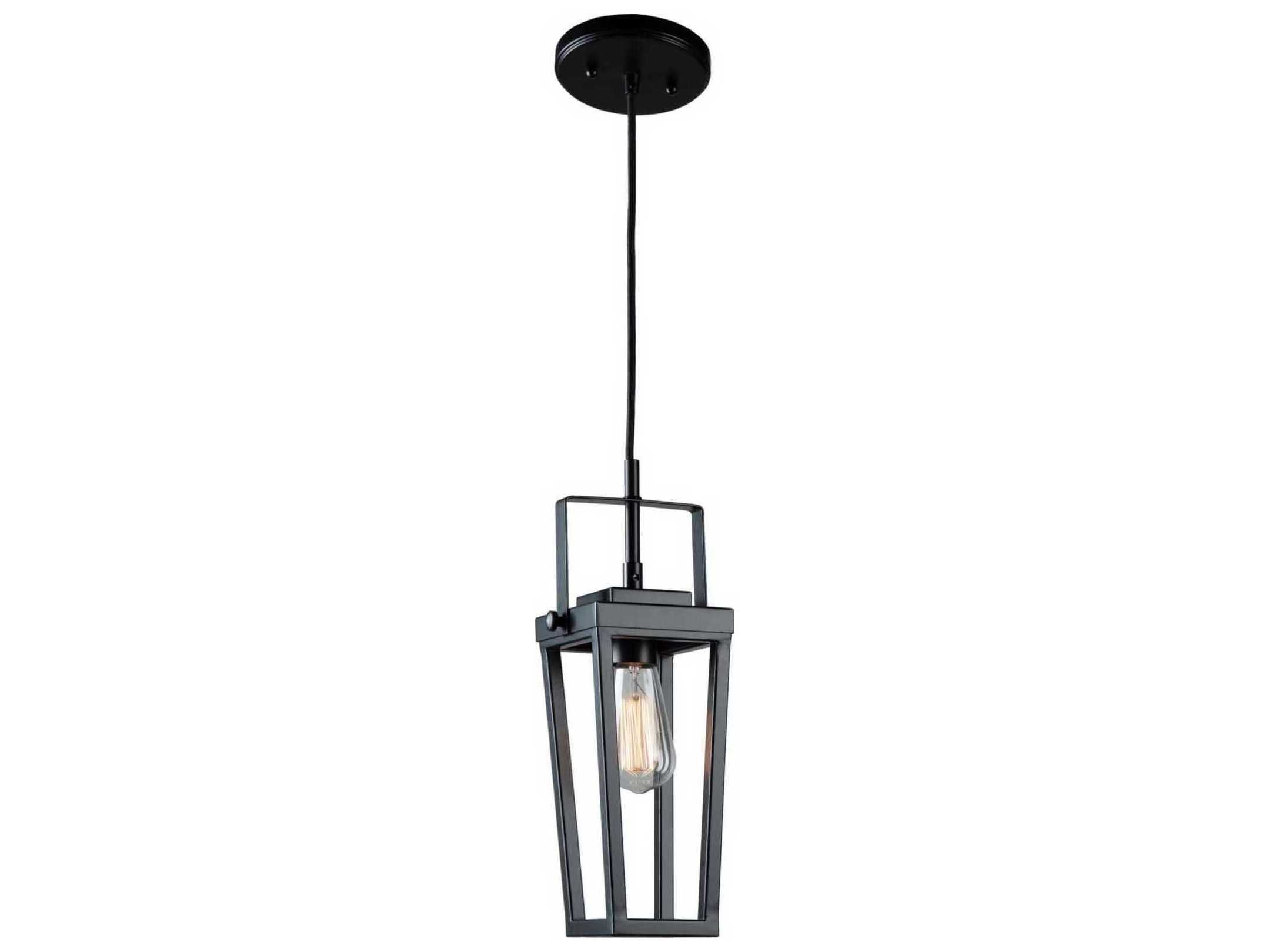 Artcraft Carriage 1-Light Black LED Geometric Mini Pendant