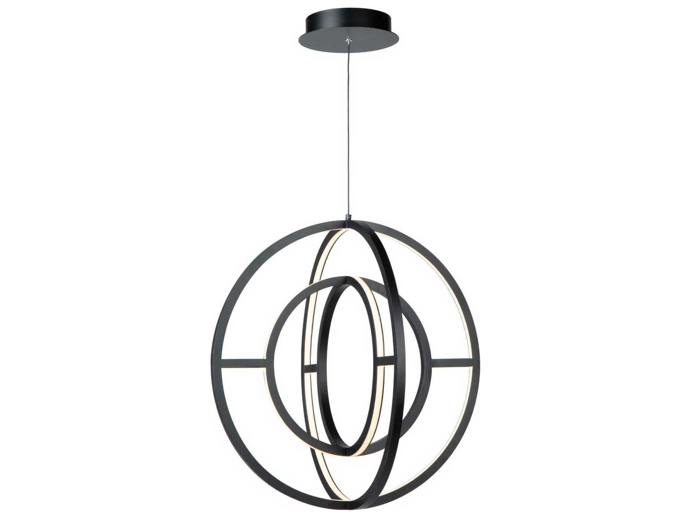 Artcraft Celestial 4-Light Matte Black LED Geometric Round Pendant