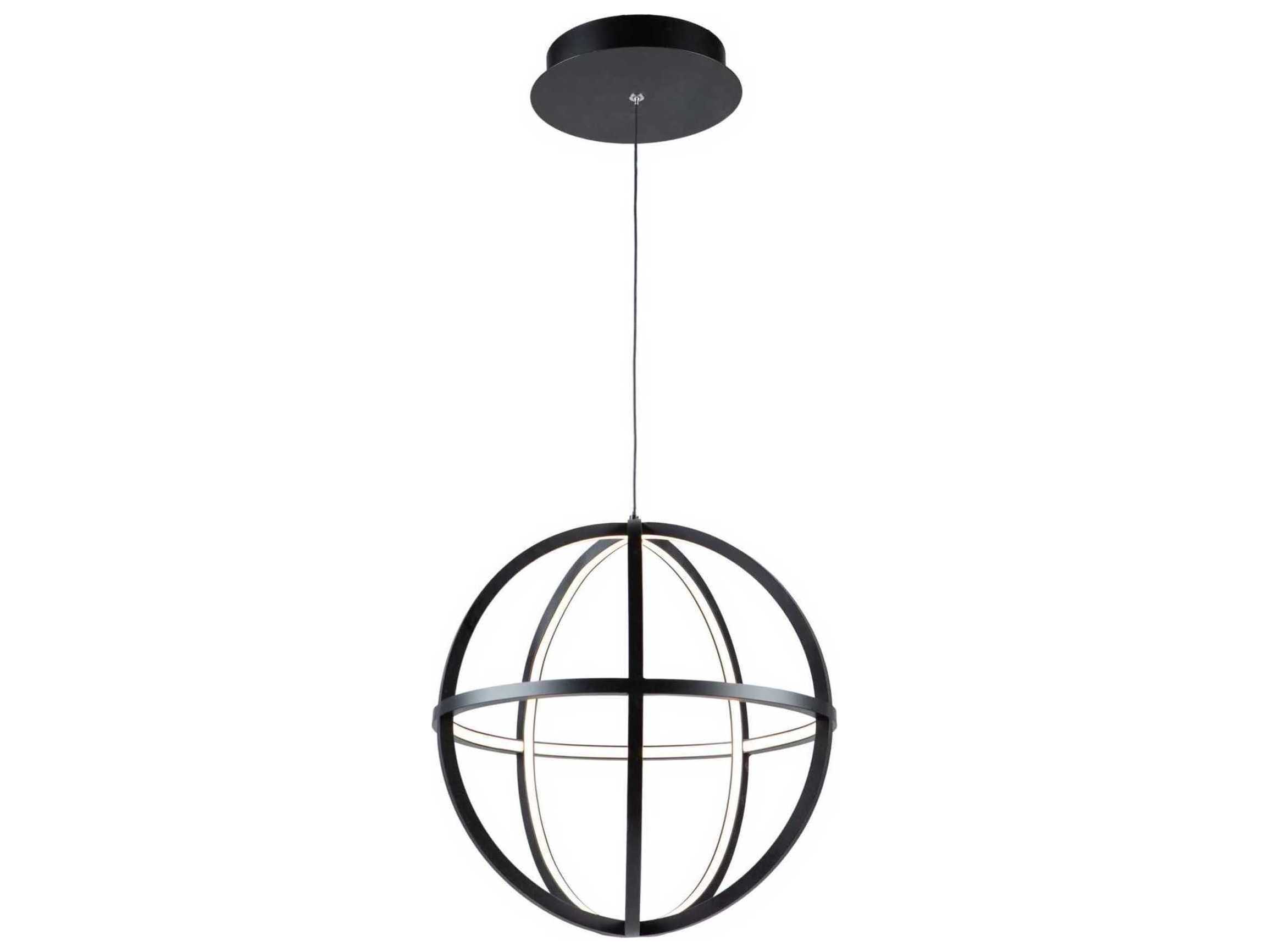 Artcraft Celestial 4-Light Matte Black LED Geometric Round Pendant