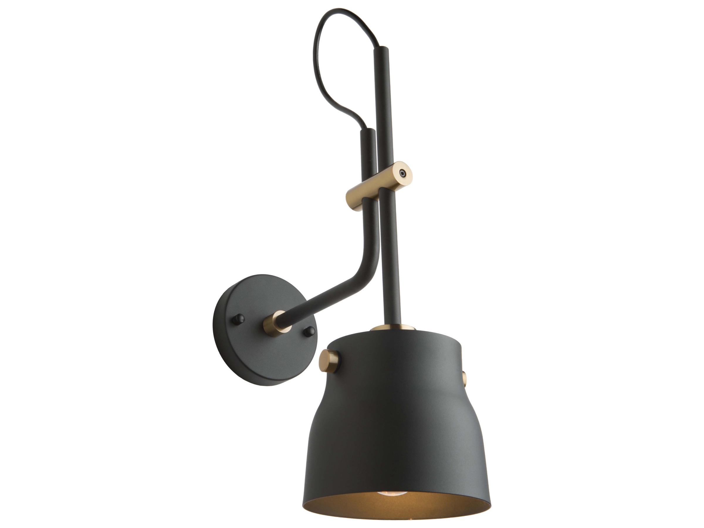 Artcraft Euro Industrial 1-Light Matte Black Harvest Brass LED Wall Sconce