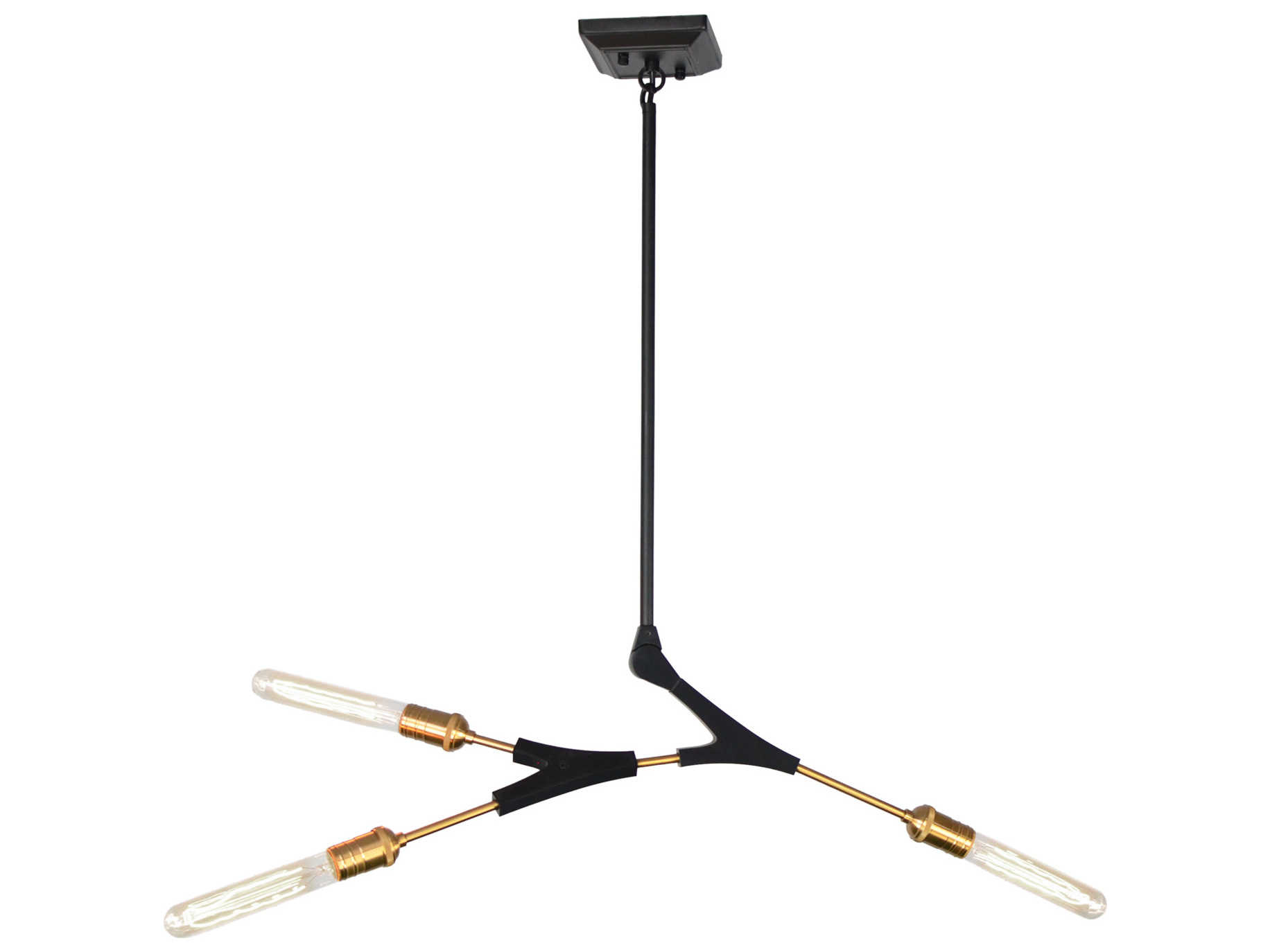 Artcraft Filiali 3-Light Black Harvest Brass LED Geometric Chandelier