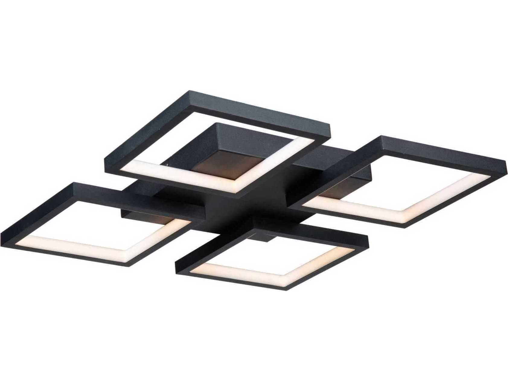 Artcraft Graymar 4-Light Black LED Geometric Flush Mount