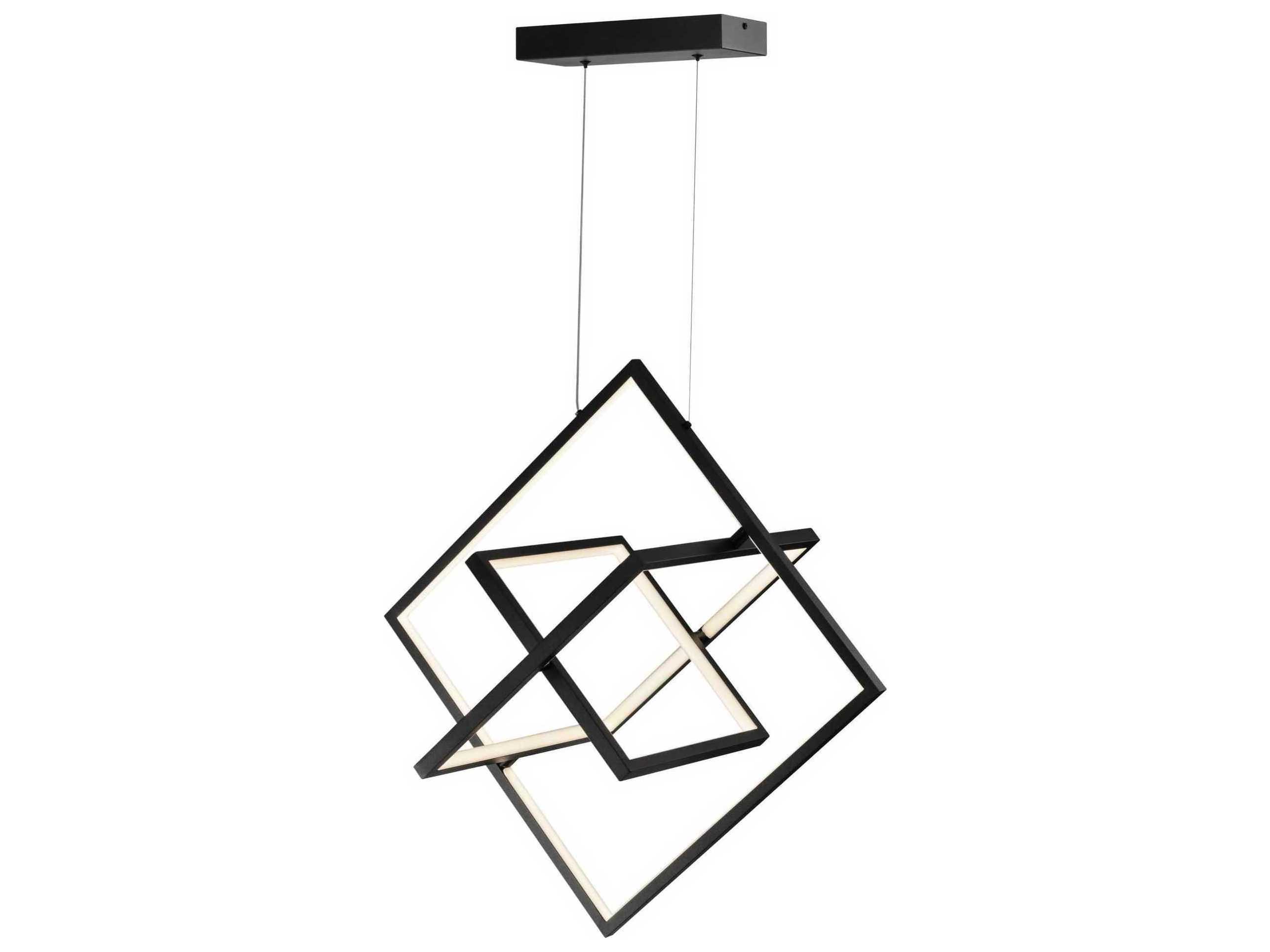 Artcraft Graymar 3-Light Black LED Geometric Island Pendant