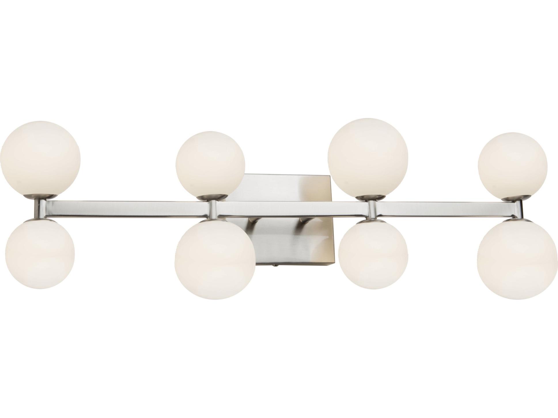 Artcraft Hadleigh 8-Light Brushed Nickel Glass LED Vanity Light