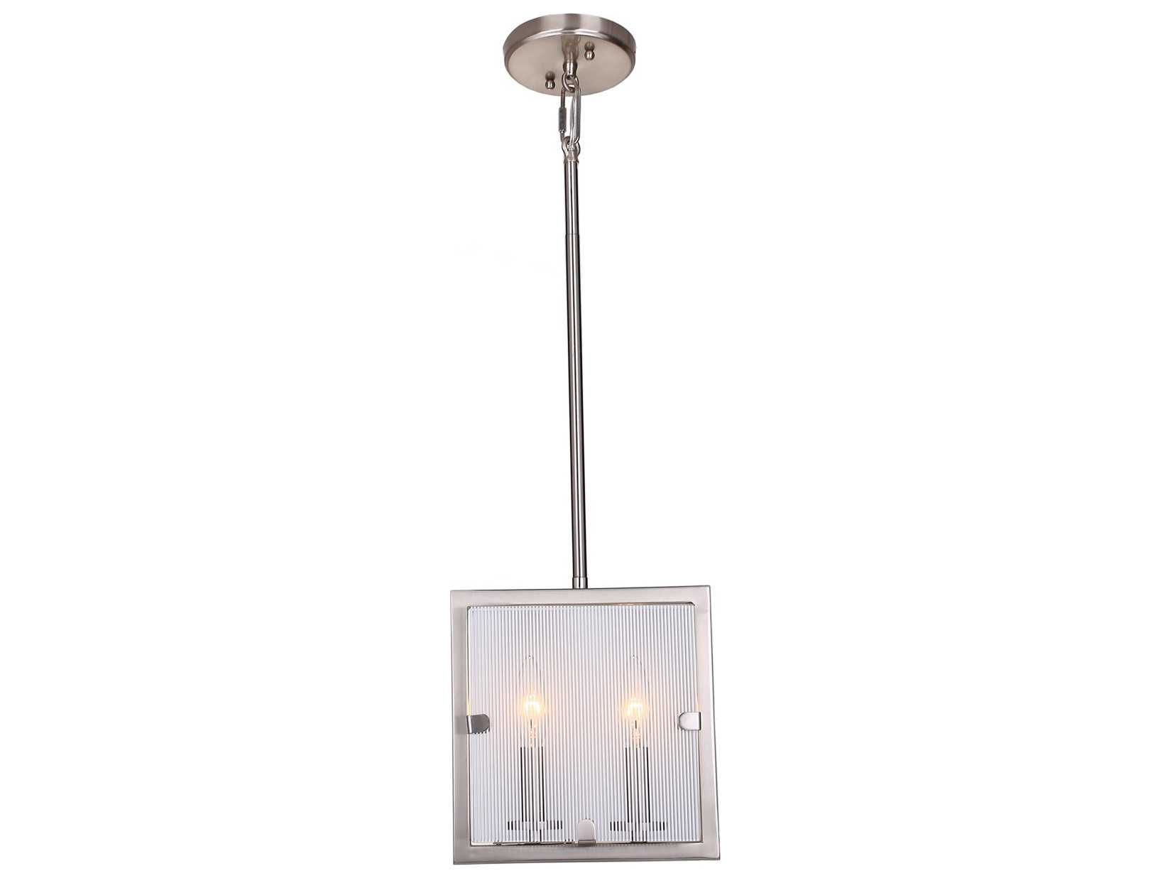 Artcraft Harbor Point 2-Light Satin Nickel Glass Geometric Pendant