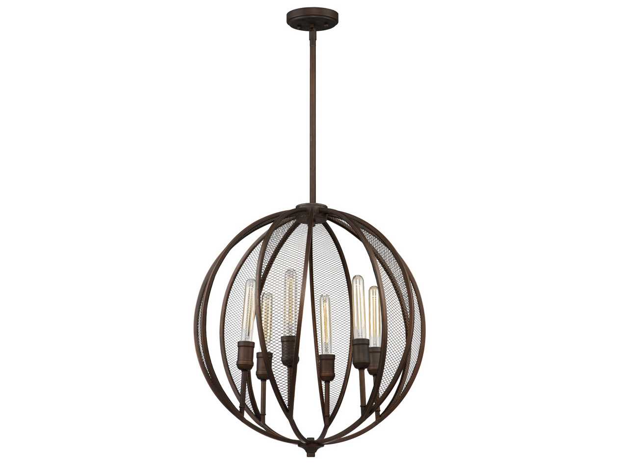 Artcraft Linden 6-Light Bronze LED Geometric Round Chandelier