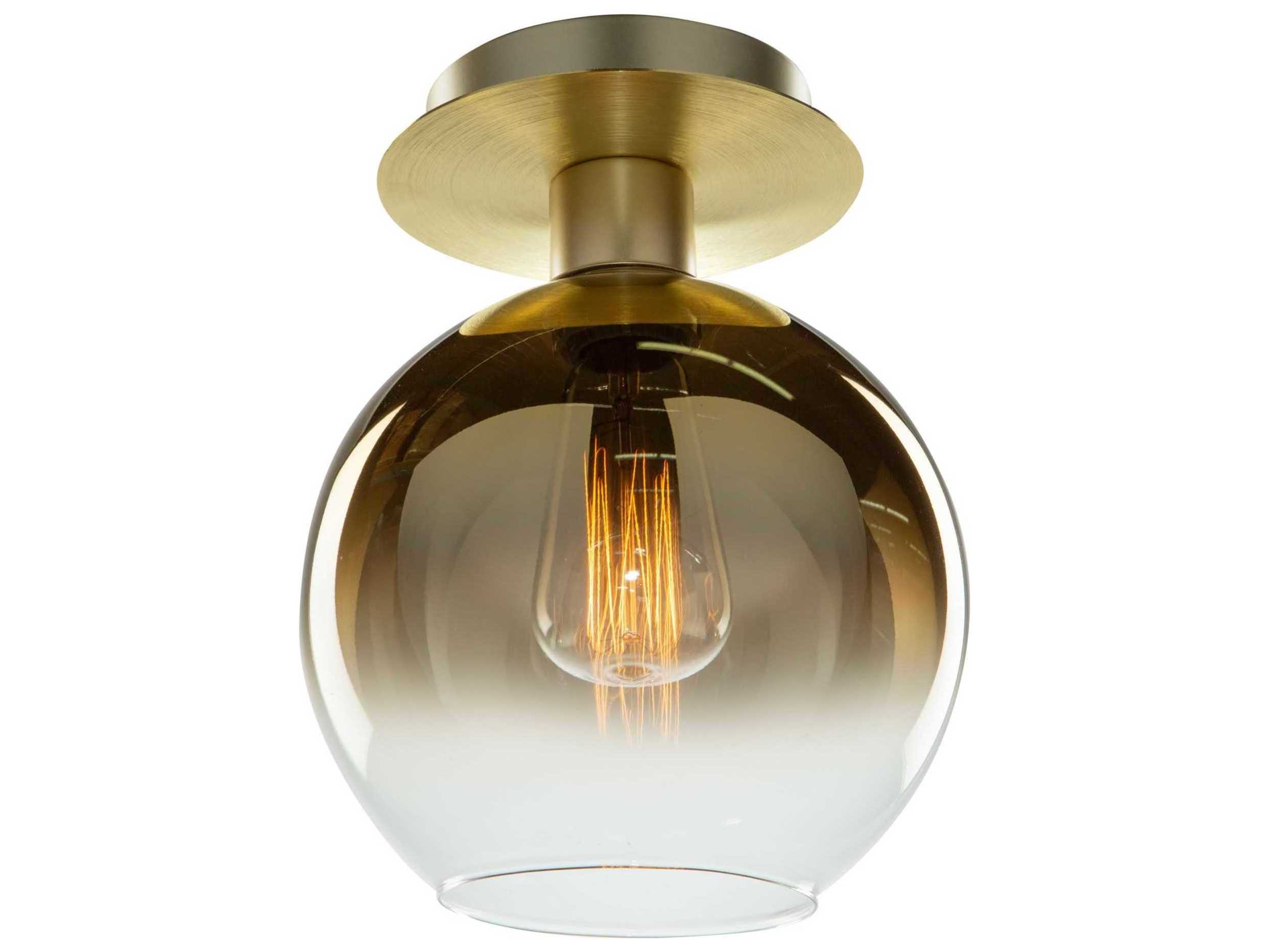Artcraft Morning Mist 1-Light Gold Glass LED Globe Semi Flush Mount