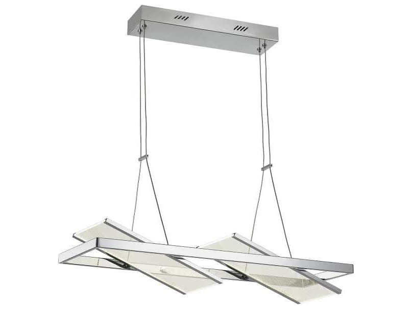 Artcraft Palo Alto 2-Light Chrome Glass LED Geometric Island Pendant