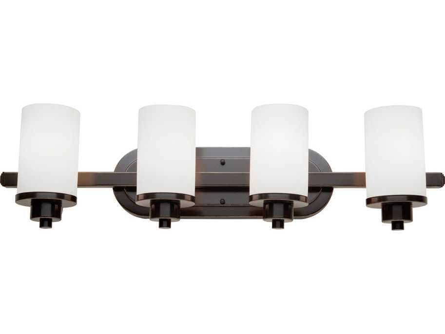 Artcraft Parkdale 4-Light Oil Rubbed Bronze Glass LED Vanity Light