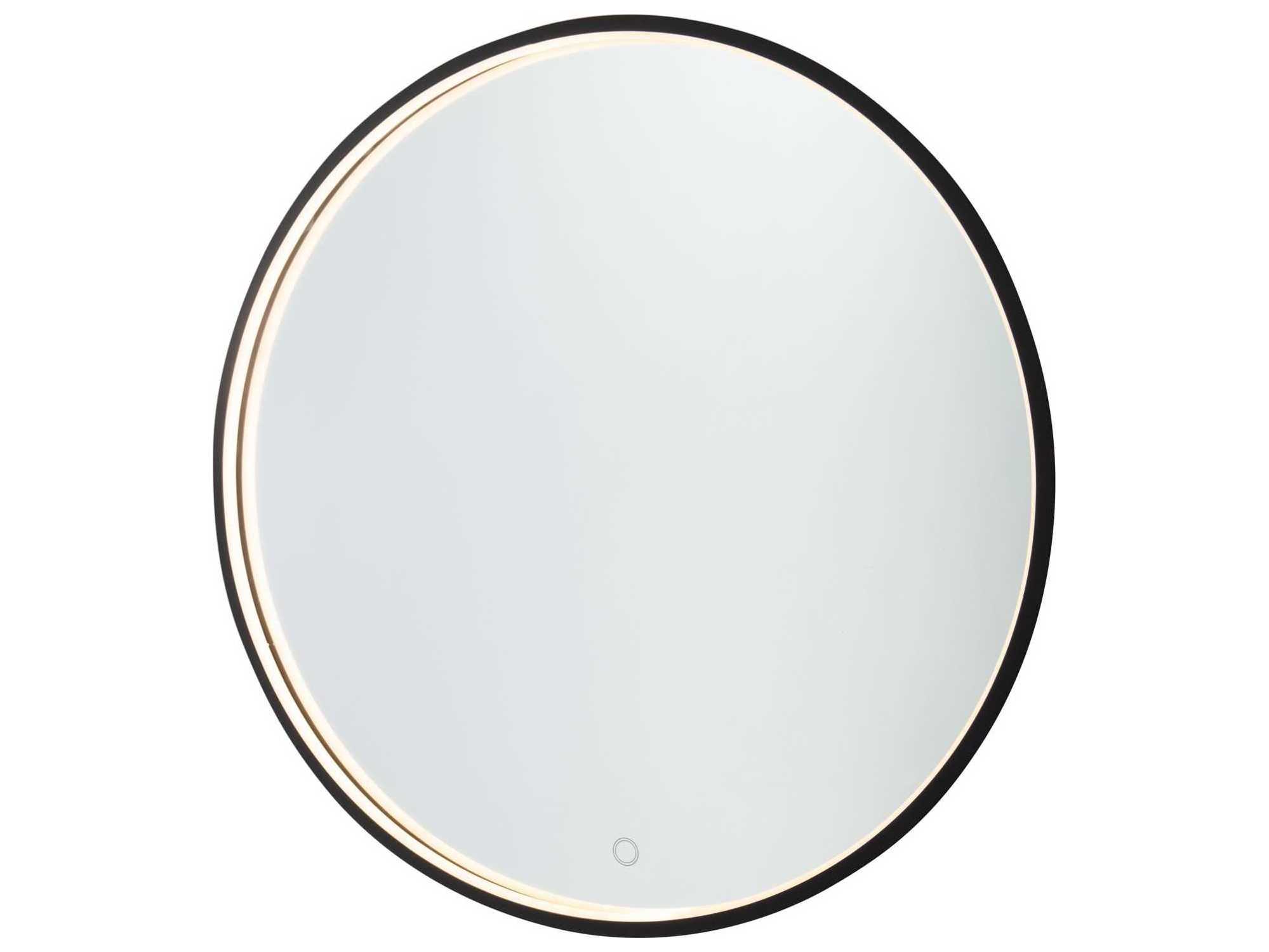 Artcraft Reflections Matte Black Round Wall Mirror