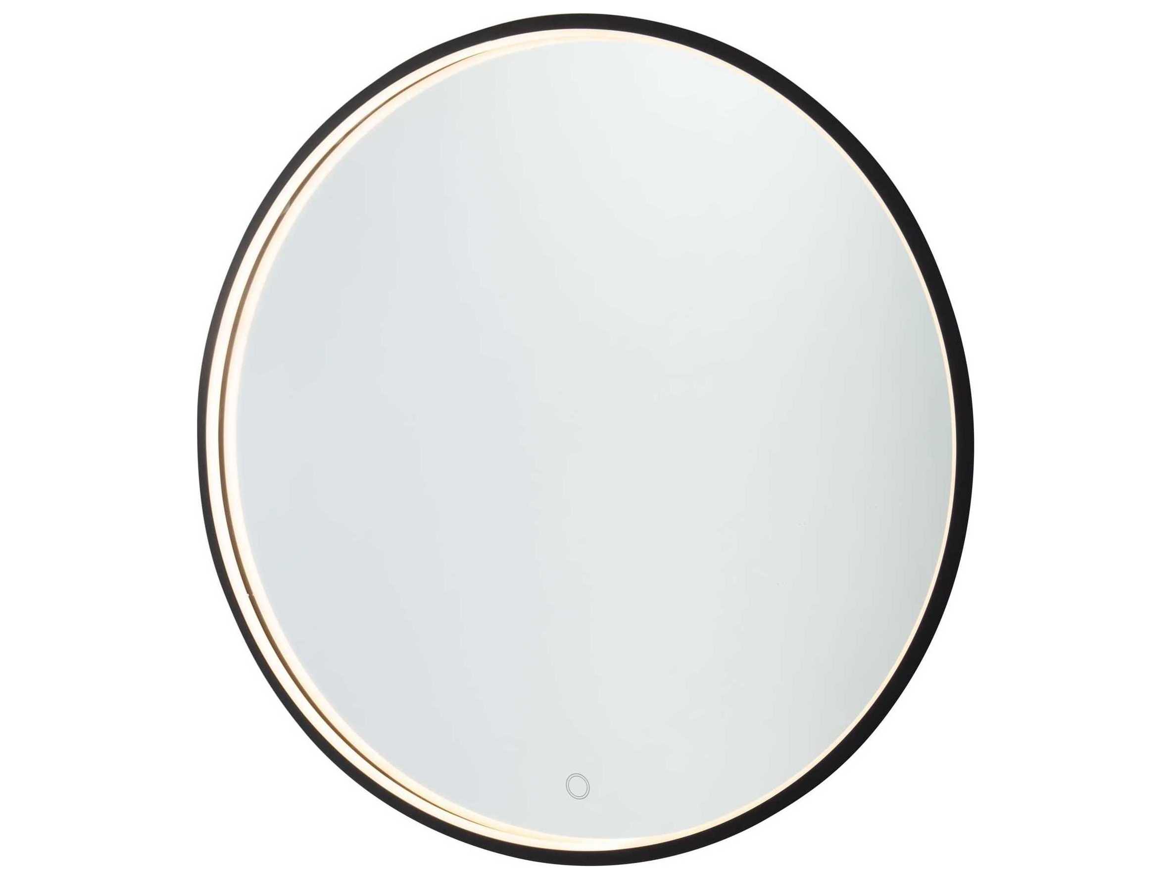 Artcraft Reflections Matte Black Round Wall Mirror