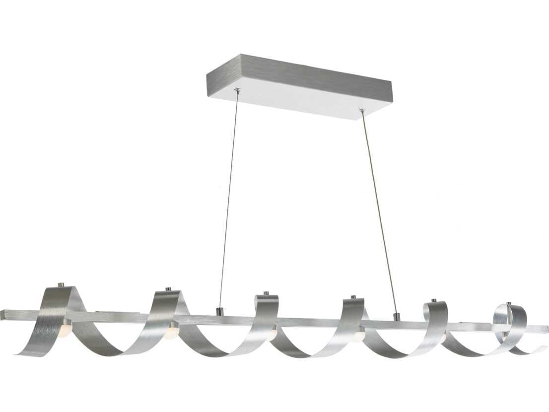 Artcraft Rolling Hills 6-Light Brushed Aluminum Gray LED Geometric Island Pendant