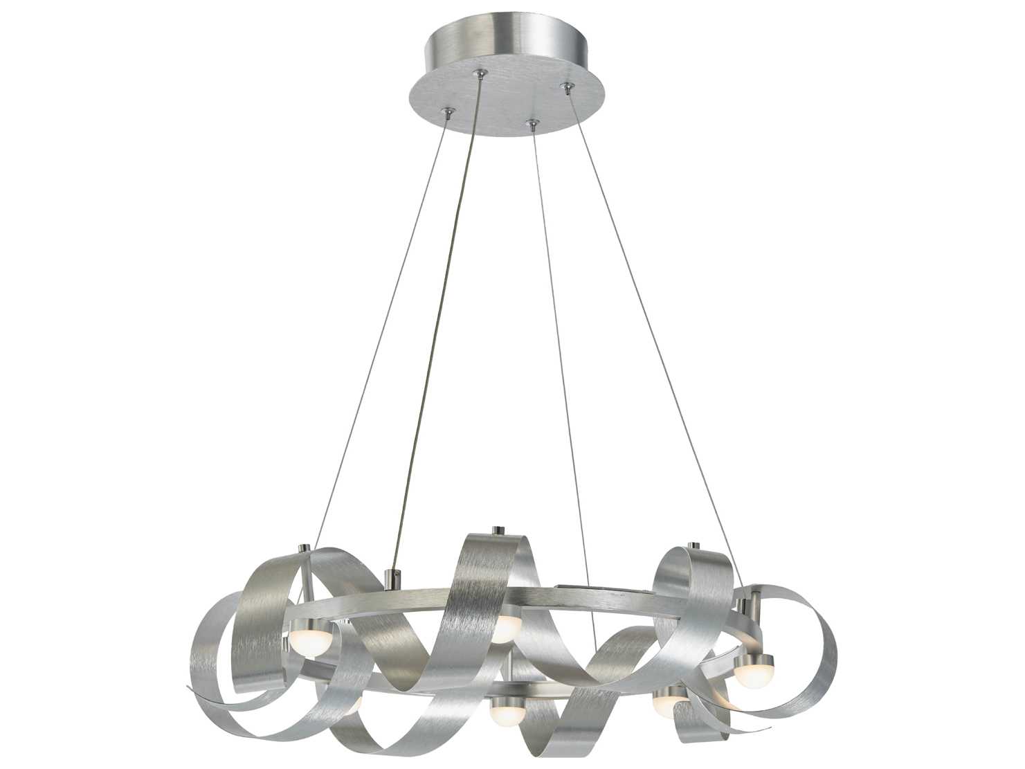 Artcraft Rolling Hills 8-Light Brushed Aluminum Gray LED Geometric Pendant