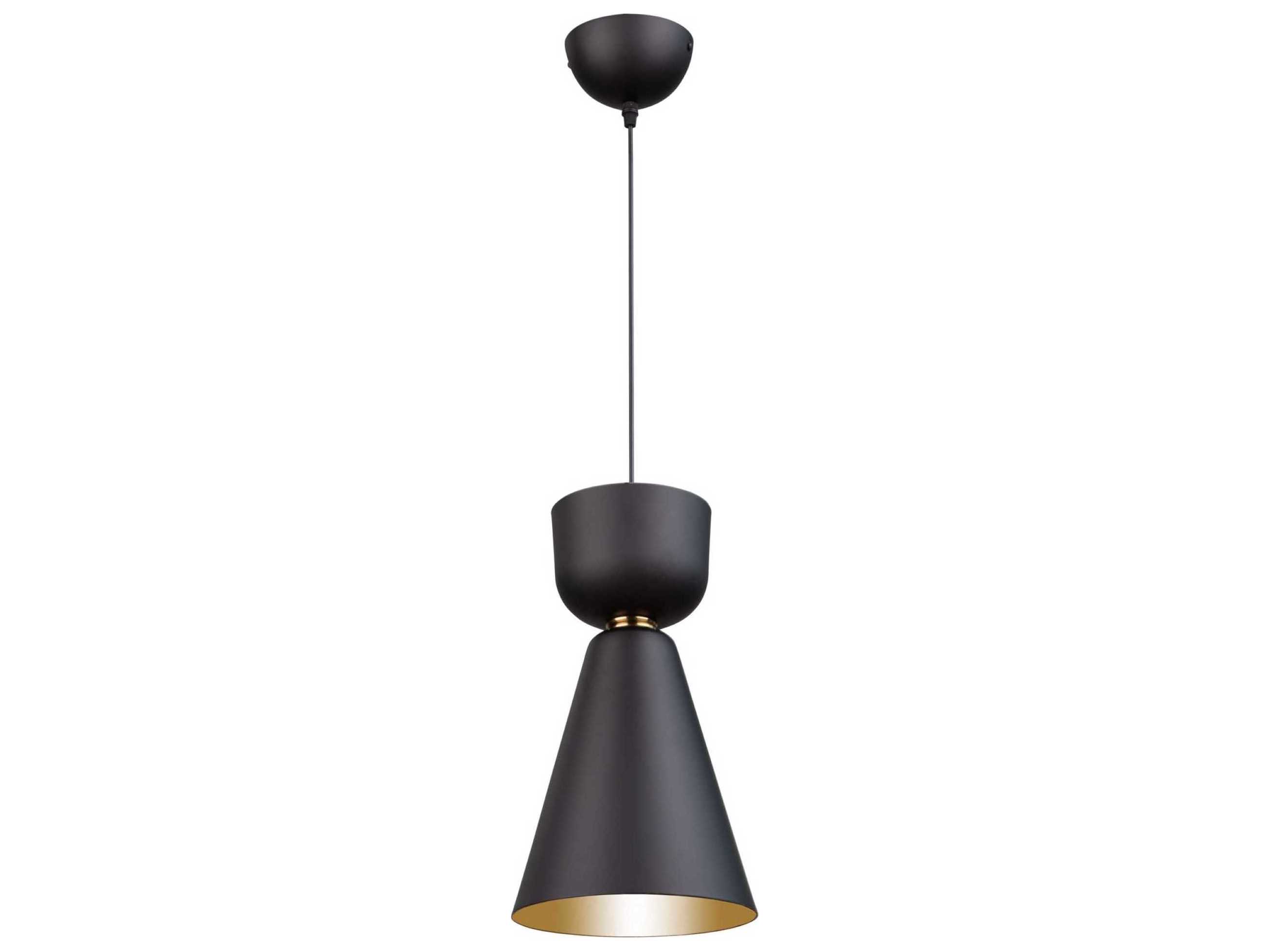 Artcraft Tempo 1-Light Matte Black And Brass LED Geometric Mini Pendant