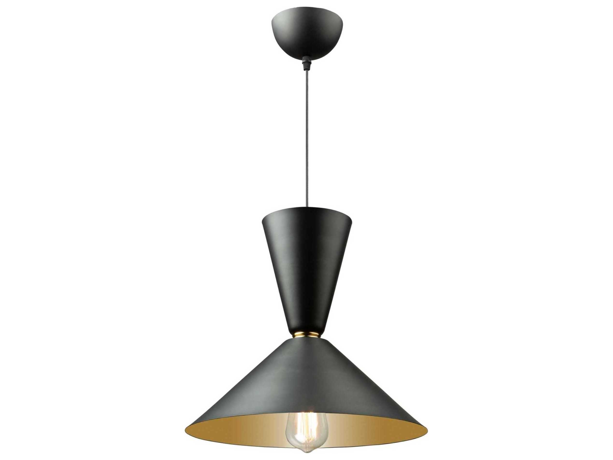 Artcraft Tempo 1-Light Matte Black And Brass LED Geometric Pendant