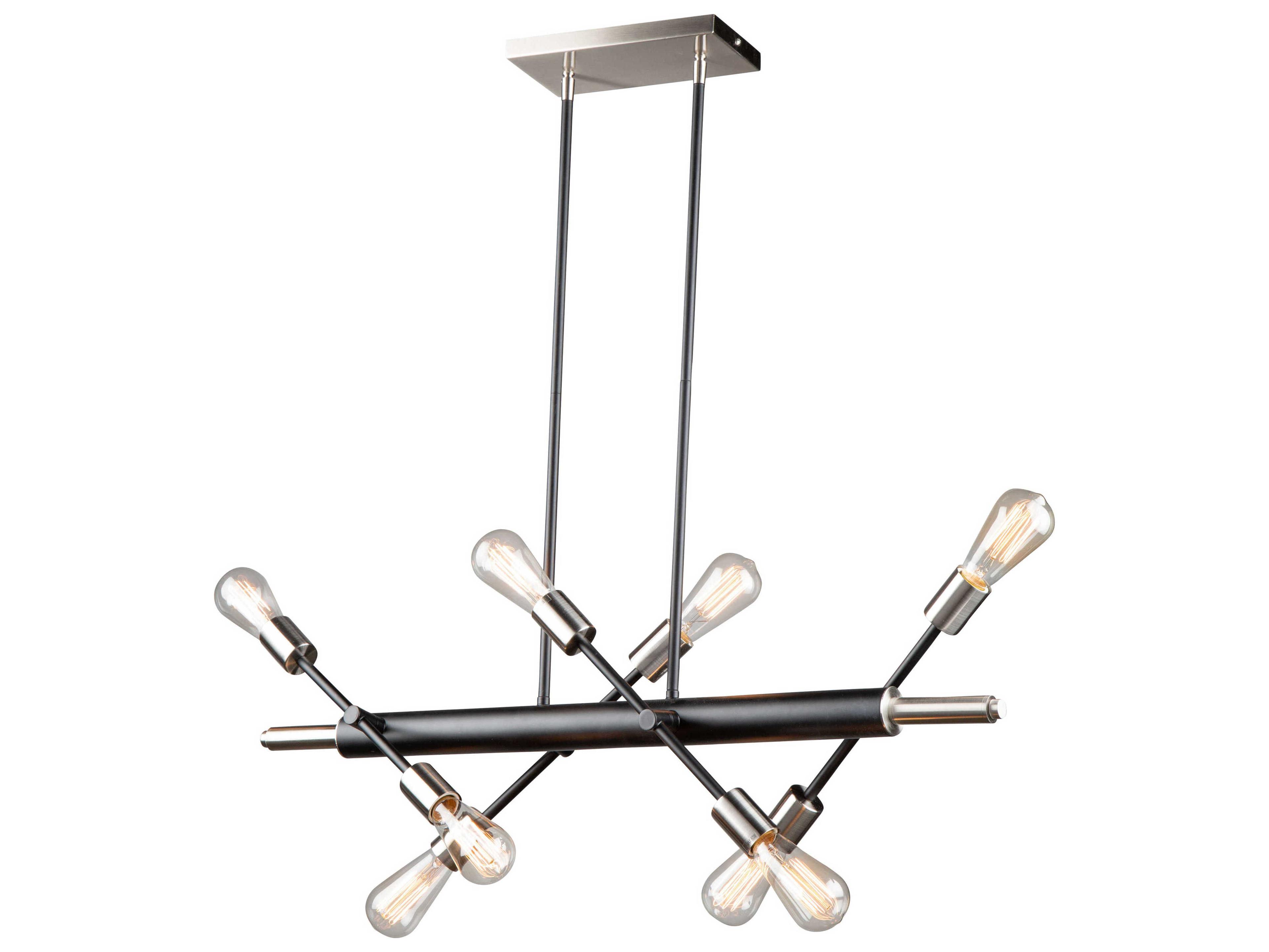 Artcraft Truro 8-Light Black Brushed Nickel LED Island Pendant