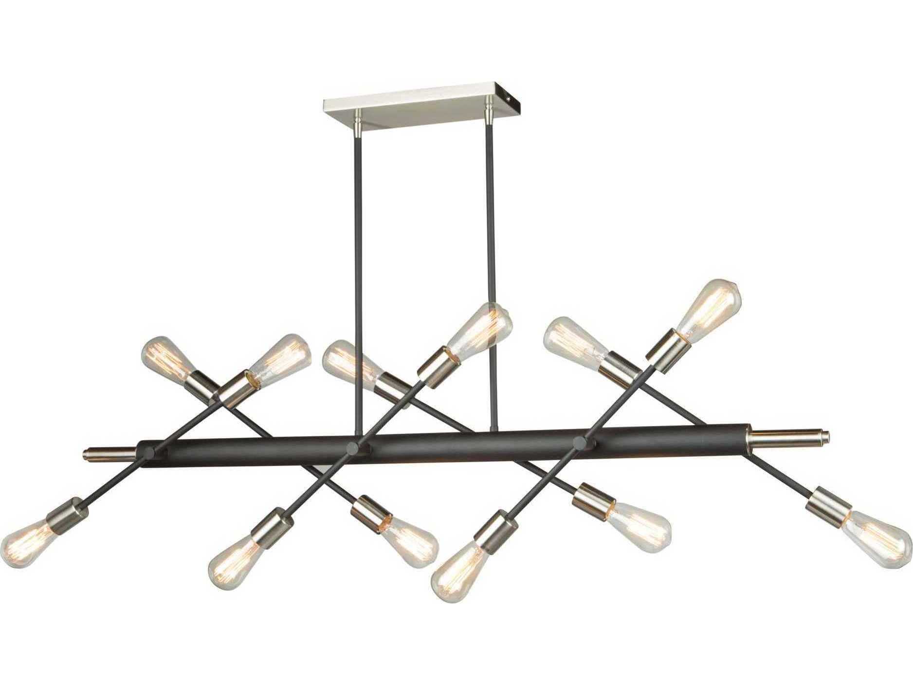 Artcraft Truro 12-Light Matte Black And Brushed Nickle Nickel LED Island Pendant