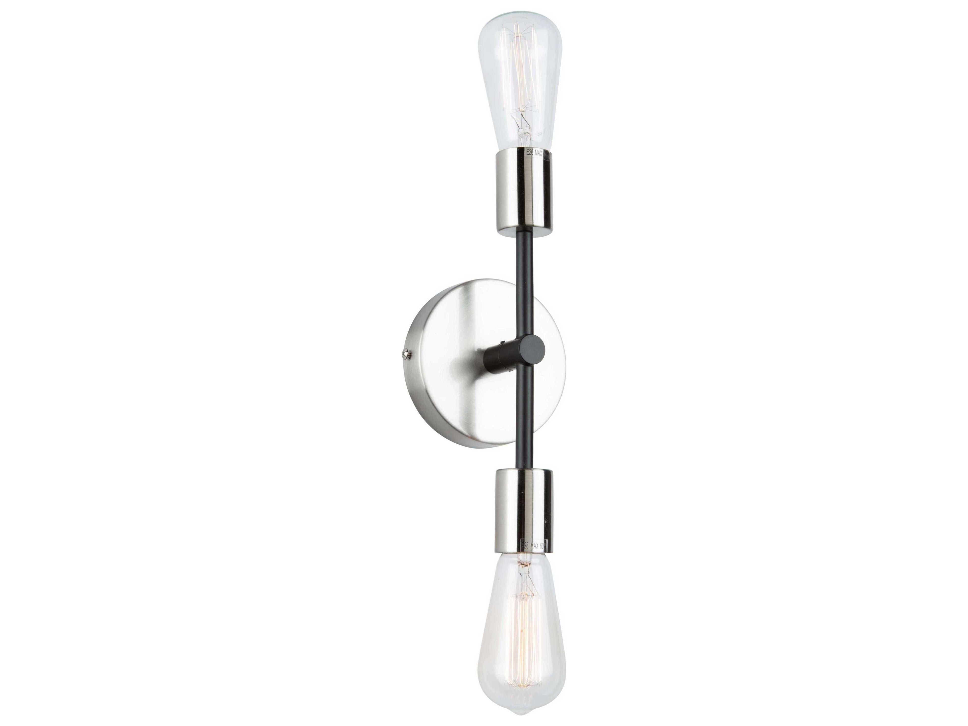 Artcraft Truro 2-Light Black Brushed Nickel LED Wall Sconce