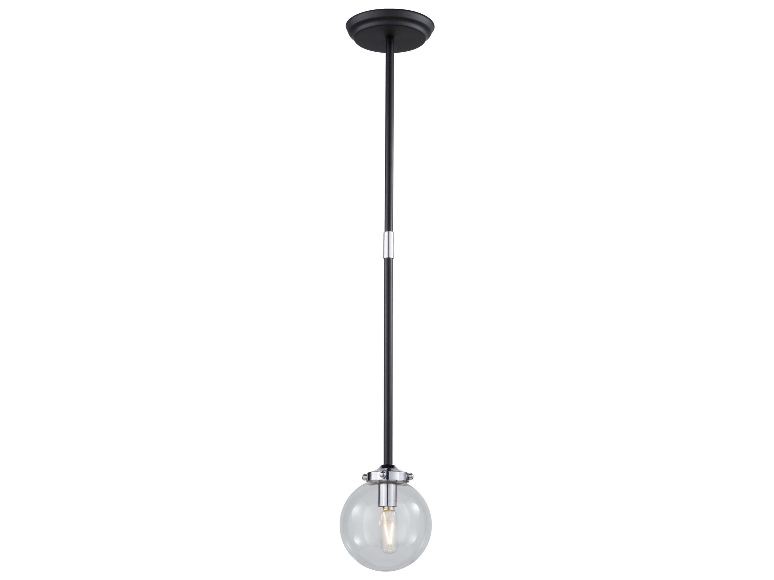 Artcraft Vero Modo 1-Light Matte Black Chrome Glass LED Globe Mini Pendant