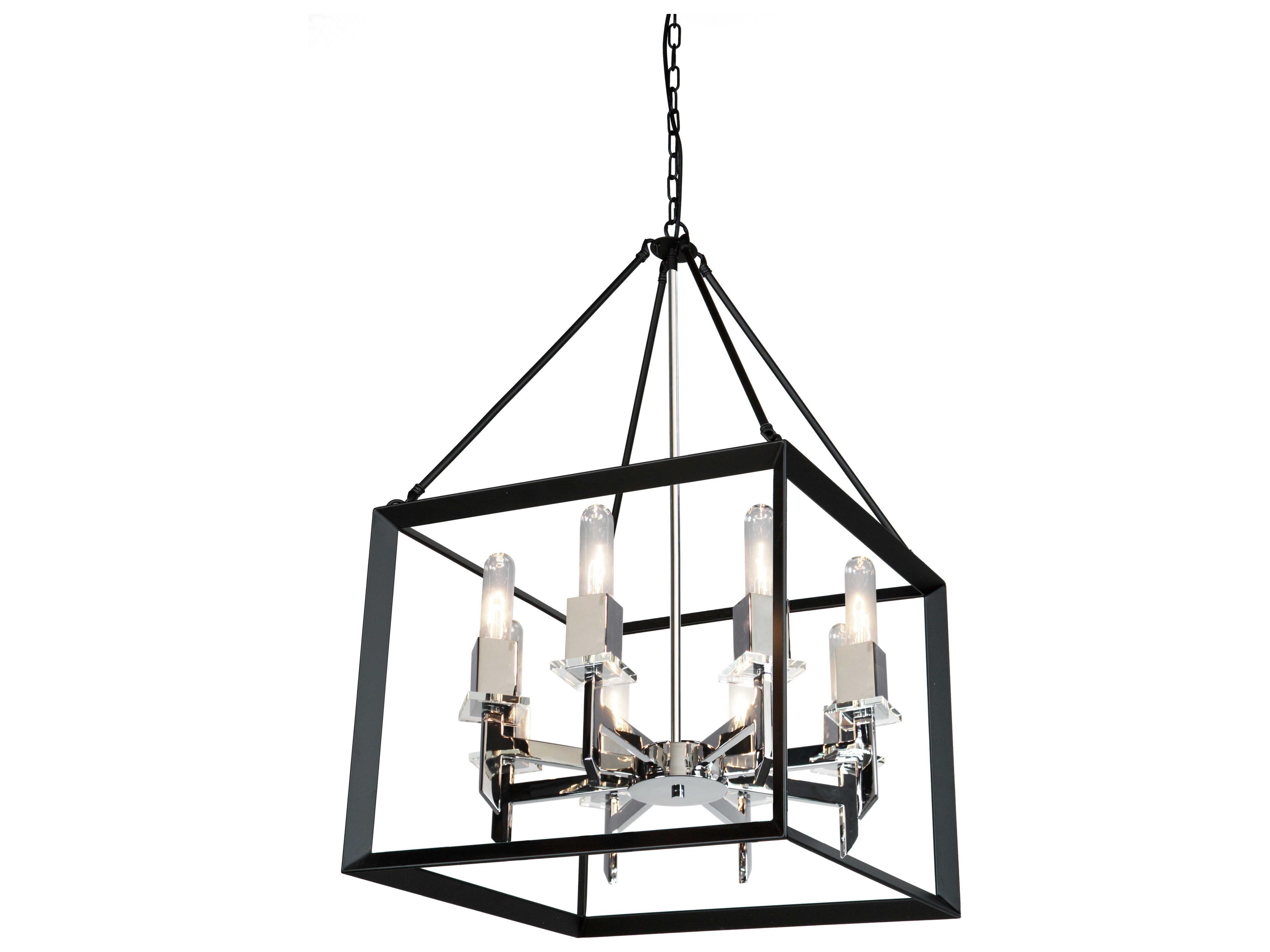 Artcraft Vineyard 8-Light Black Chrome LED Geometric Chandelier