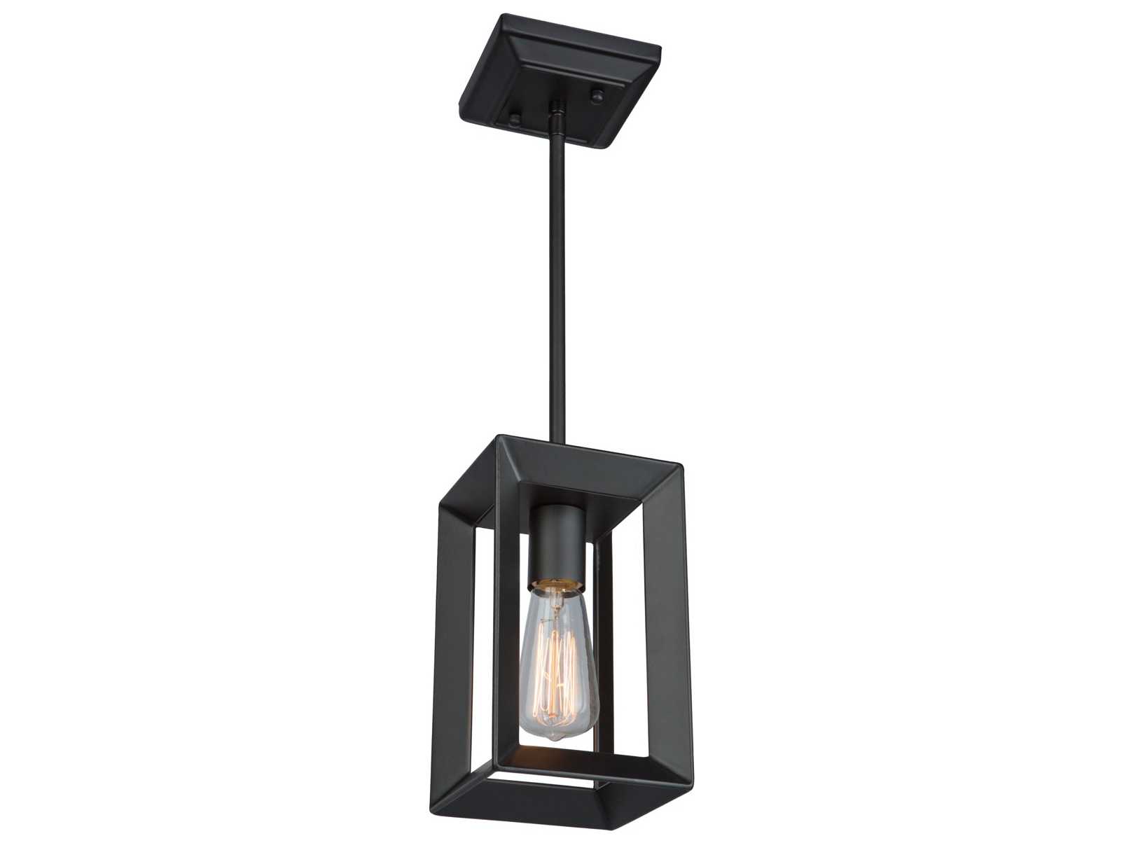 Artcraft Vineyard 1-Light Matte Black LED Geometric Mini Pendant