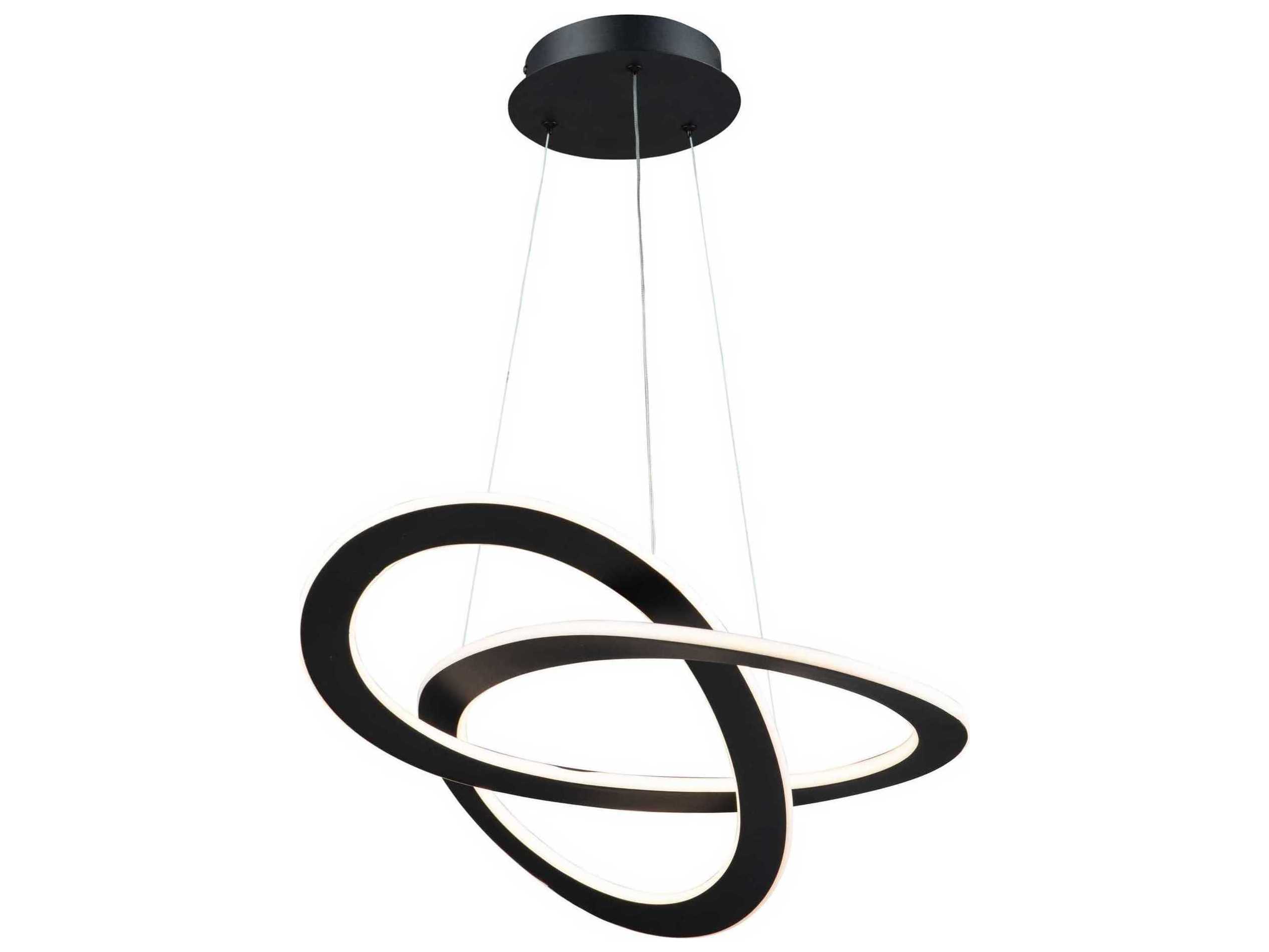 Artcraft Wave 2-Light Black LED Geometric Pendant
